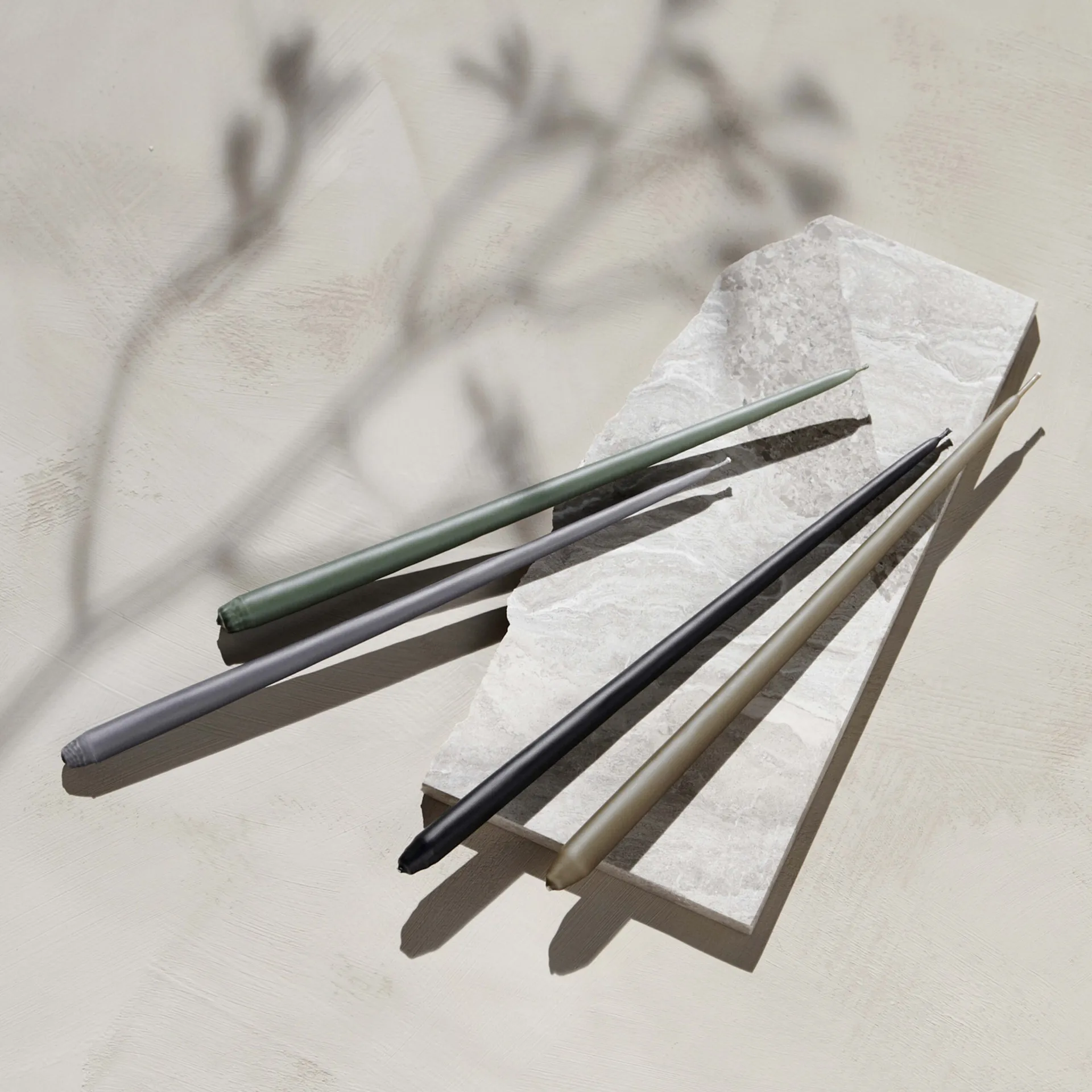 6 Velas cónicas STOFF de ester & erik, Dark grey STOFF