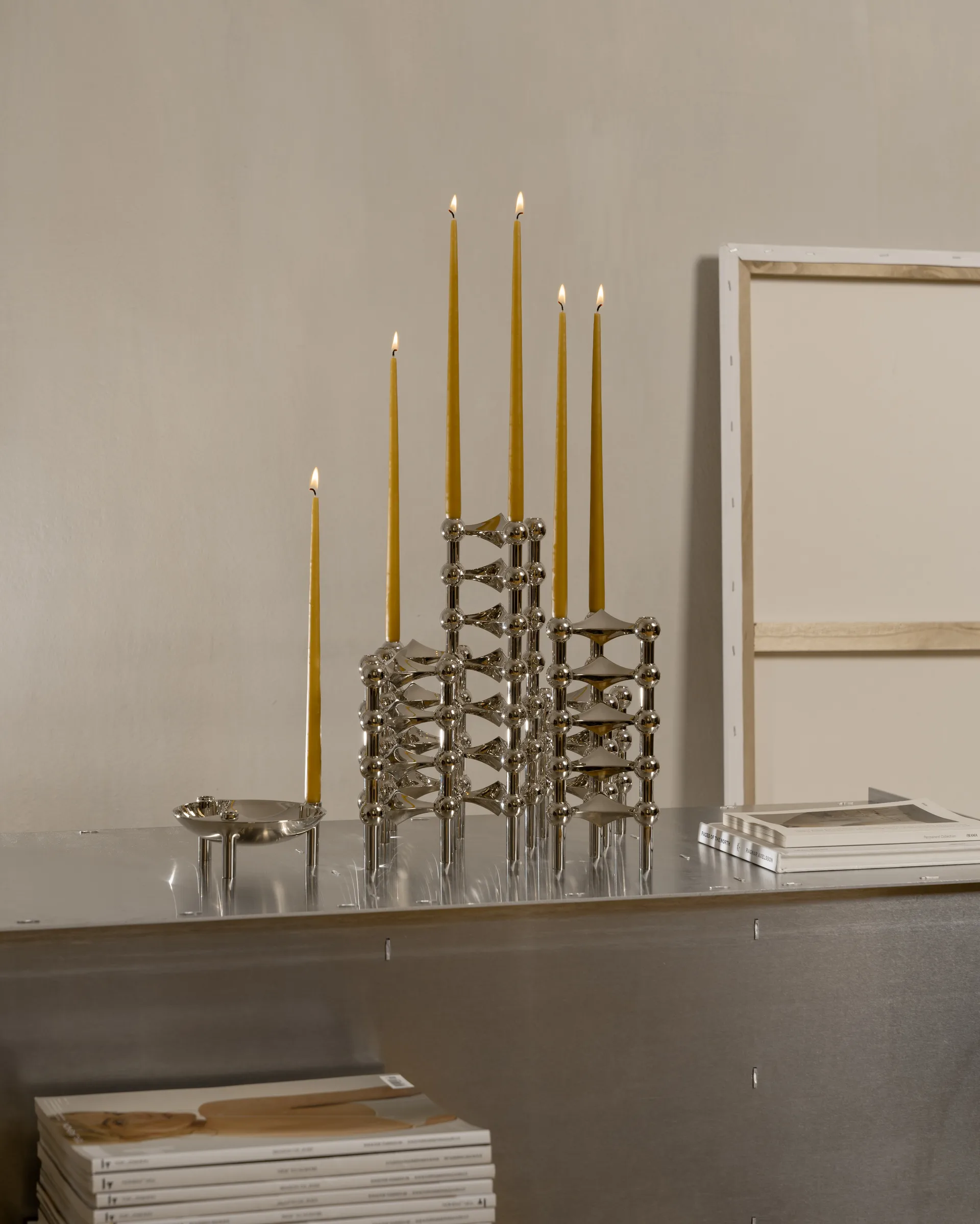 6 Velas cónicas STOFF de ester & erik, Mustard STOFF