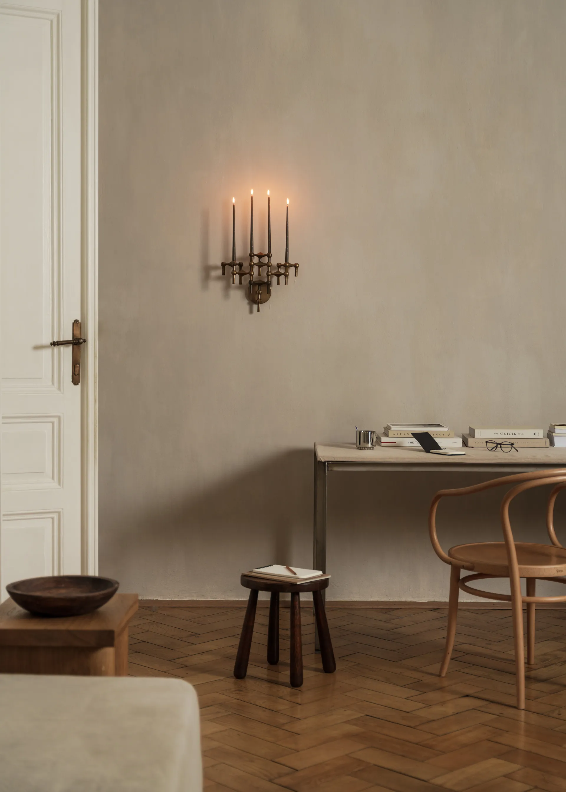 Candelabro de pared STOFF Nagel, Bronzed brass STOFF