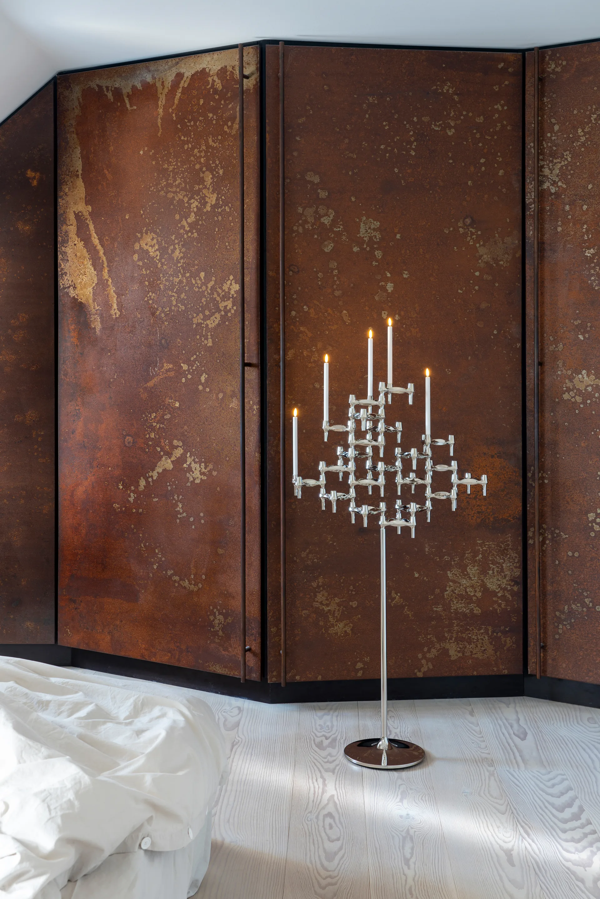 Candelabro de pie STOFF Nagel 70 cm, Chrome STOFF