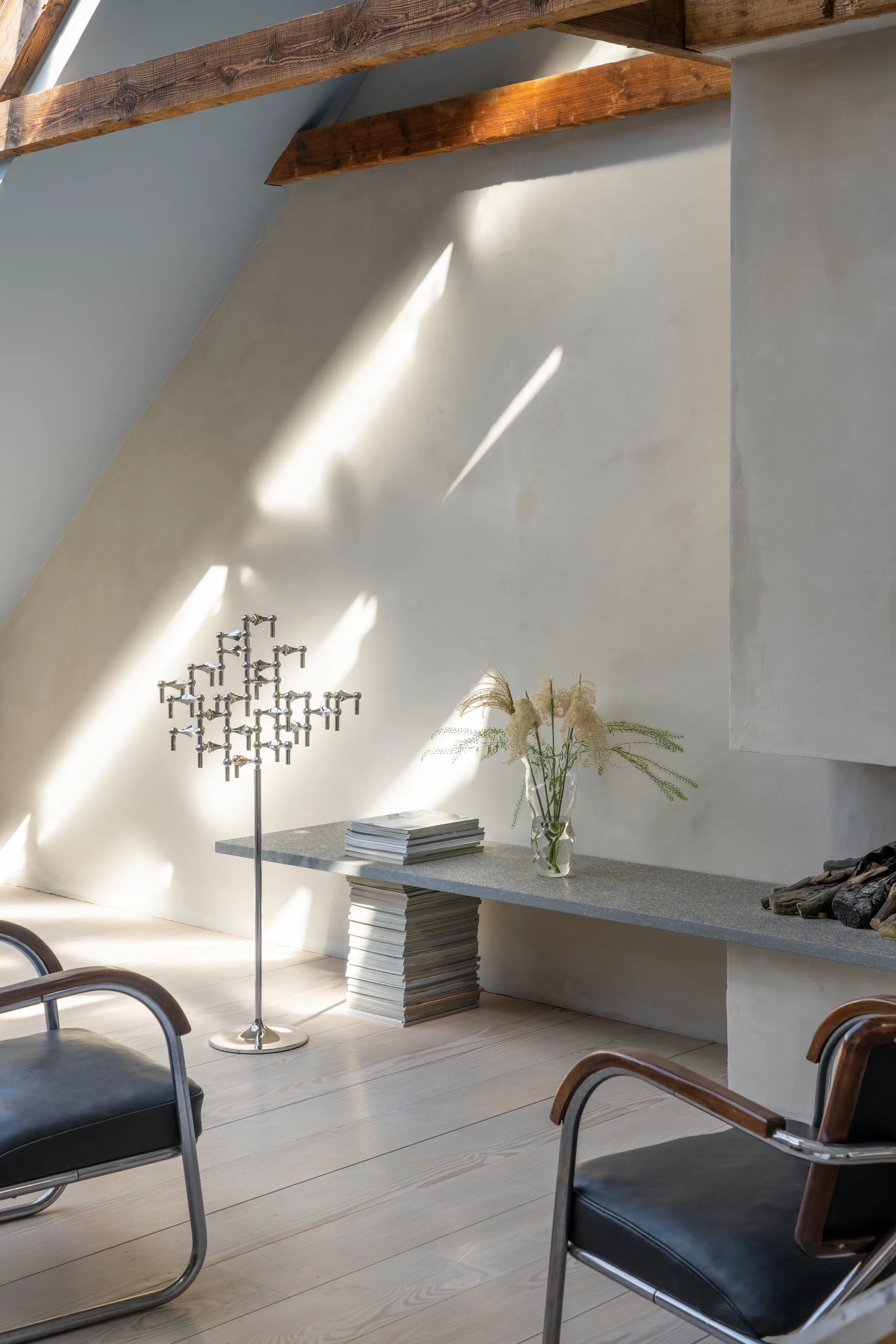 Candelabro de pie STOFF Nagel 70 cm, Chrome STOFF