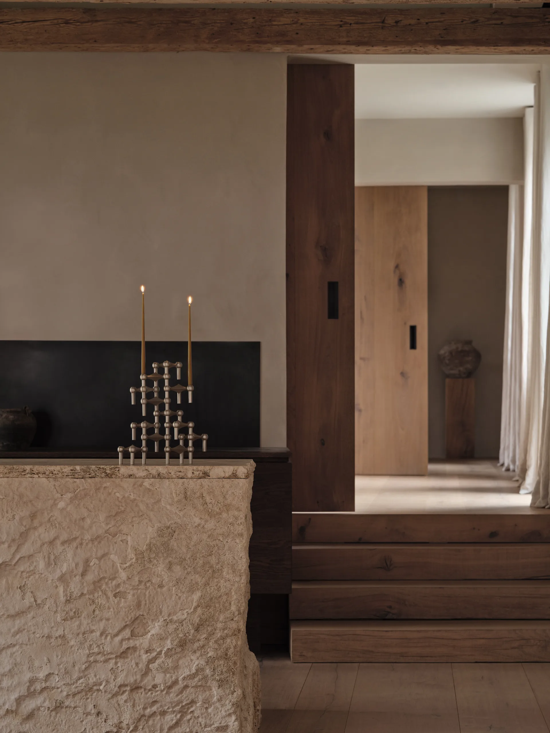 Candelabro Nagel, Cromo cepillado STOFF