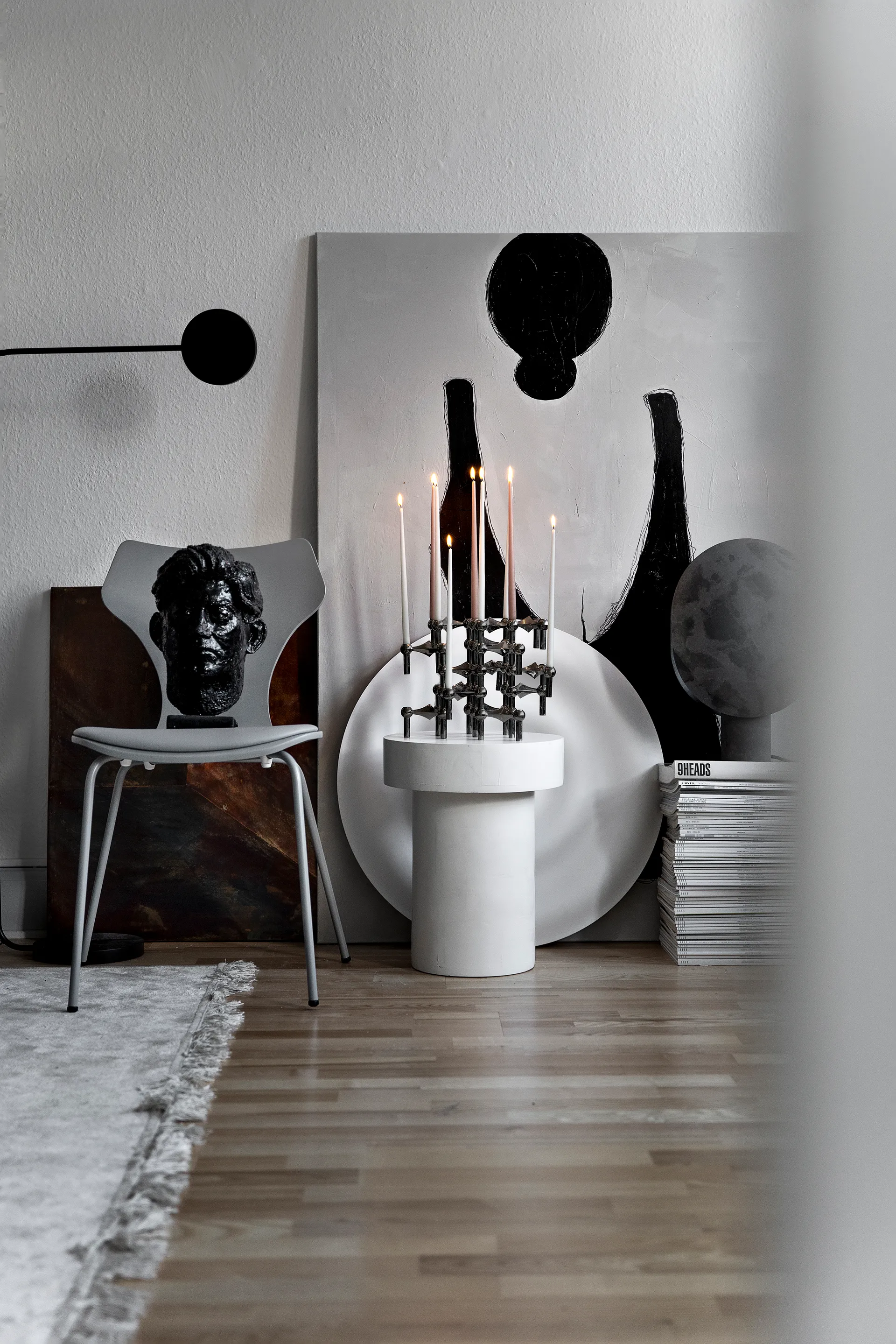 Candelabro Nagel, cromo negro STOFF