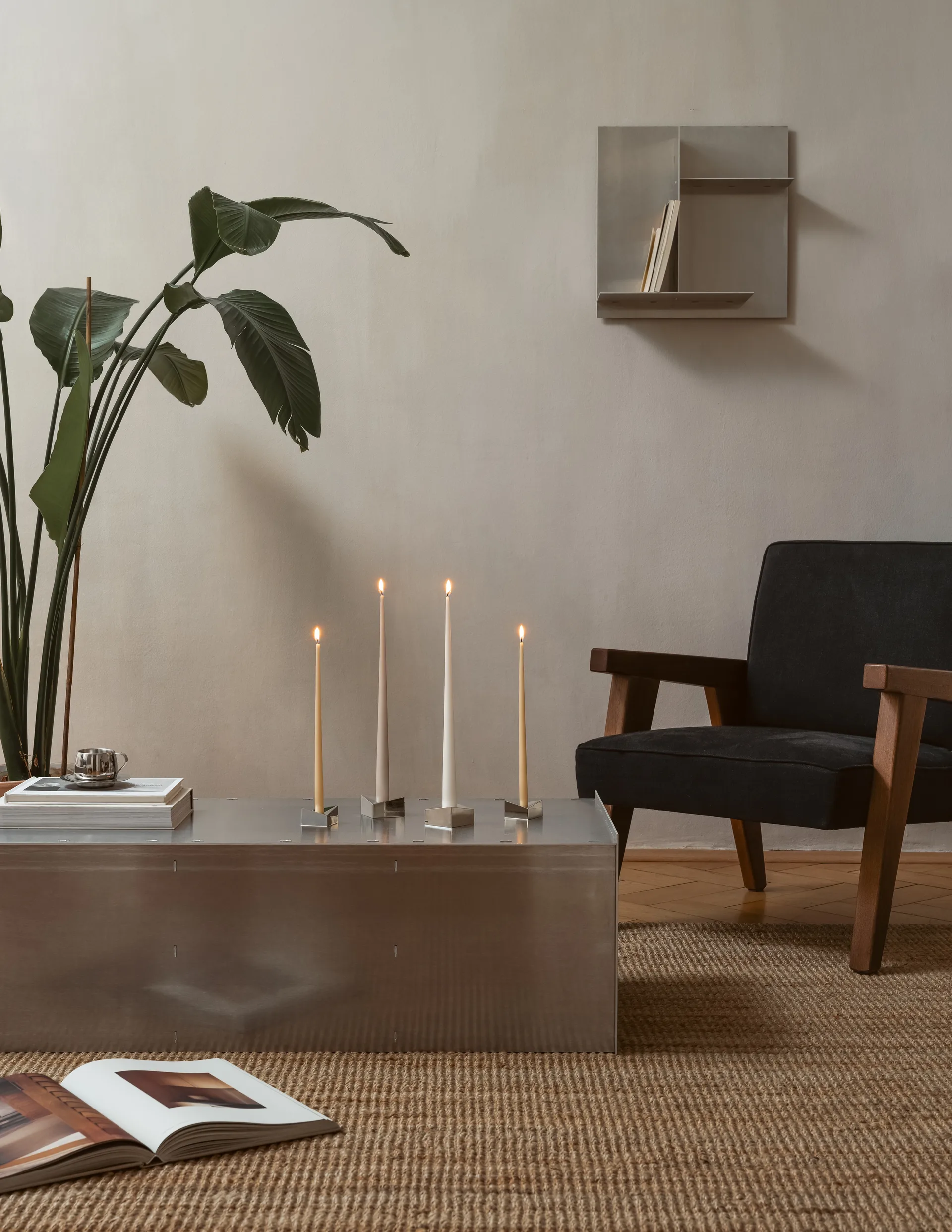 Candelabro STOFF Nagel reflect small 2,7 cm, cromo STOFF