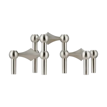 3 Candelabros STOFF Nagel - Cromo cepillado - STOFF Nagel