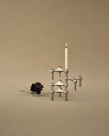 3 Candelabros STOFF Nagel - Cromo cepillado - STOFF Nagel