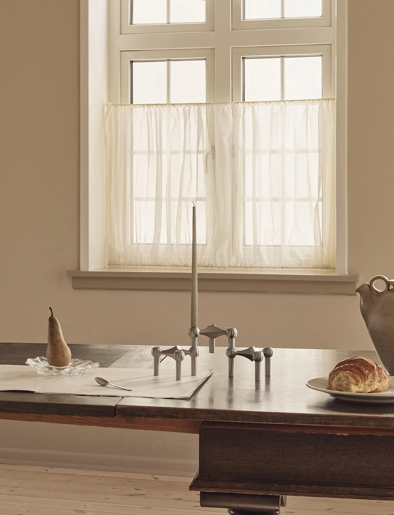 3 Candelabros STOFF Nagel, Cromo cepillado STOFF Nagel