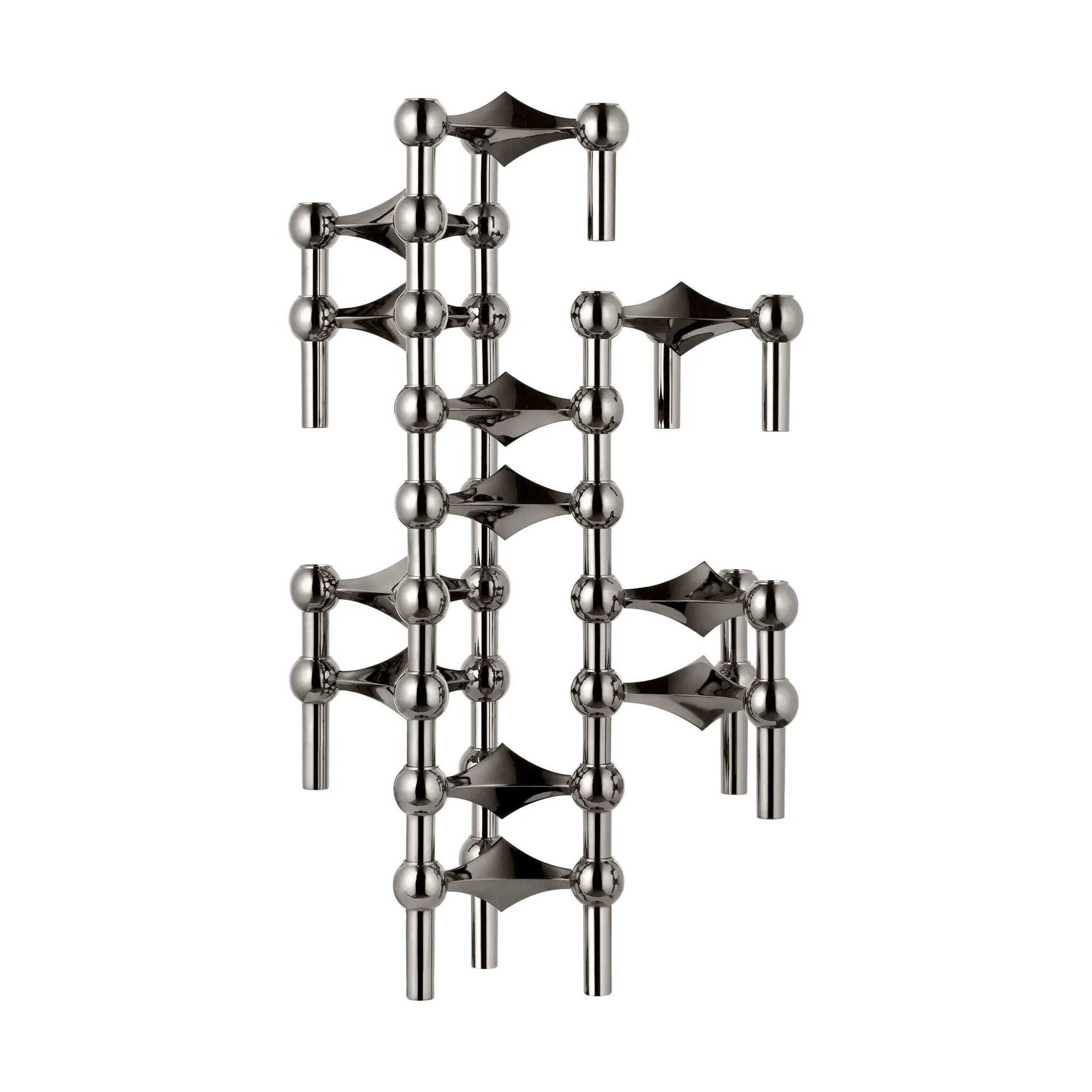 3 Candelabros STOFF Nagel, cromo negro STOFF Nagel