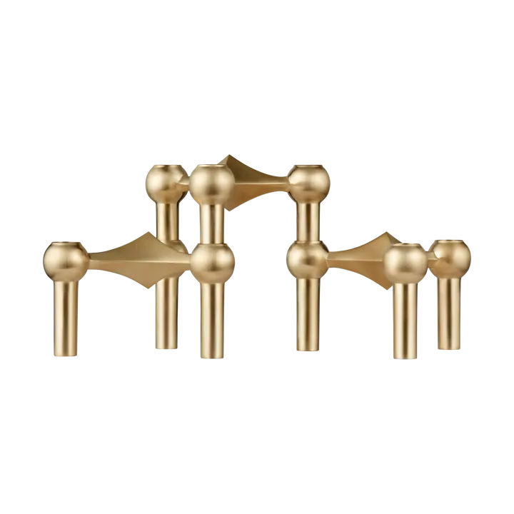 3 Candelabros STOFF Nagel - Latón cepillado - STOFF Nagel