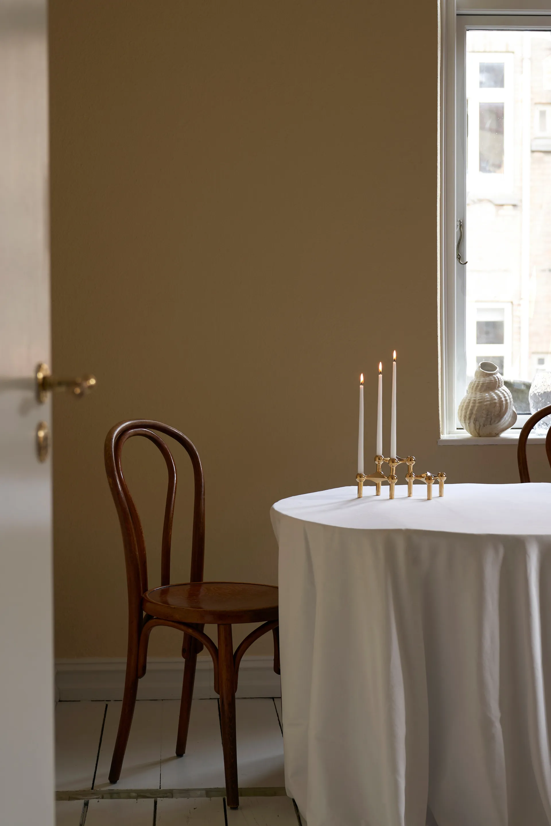 3 Candelabros STOFF Nagel, latón STOFF Nagel