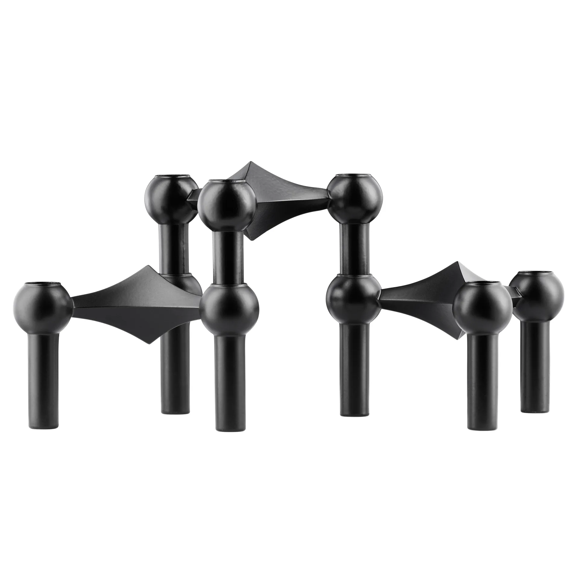 3 Candelabros STOFF Nagel, negro STOFF Nagel