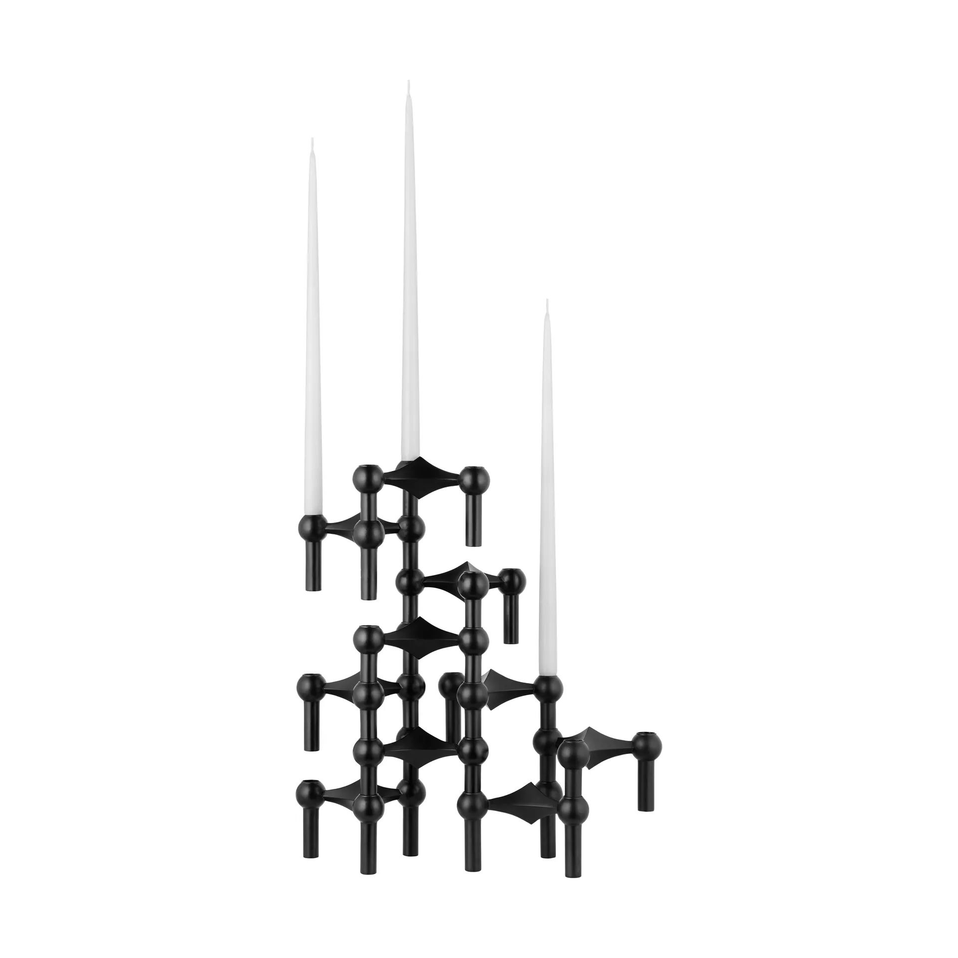 3 Candelabros STOFF Nagel, negro STOFF Nagel