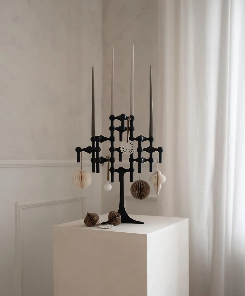 3 Candelabros STOFF Nagel, negro STOFF Nagel