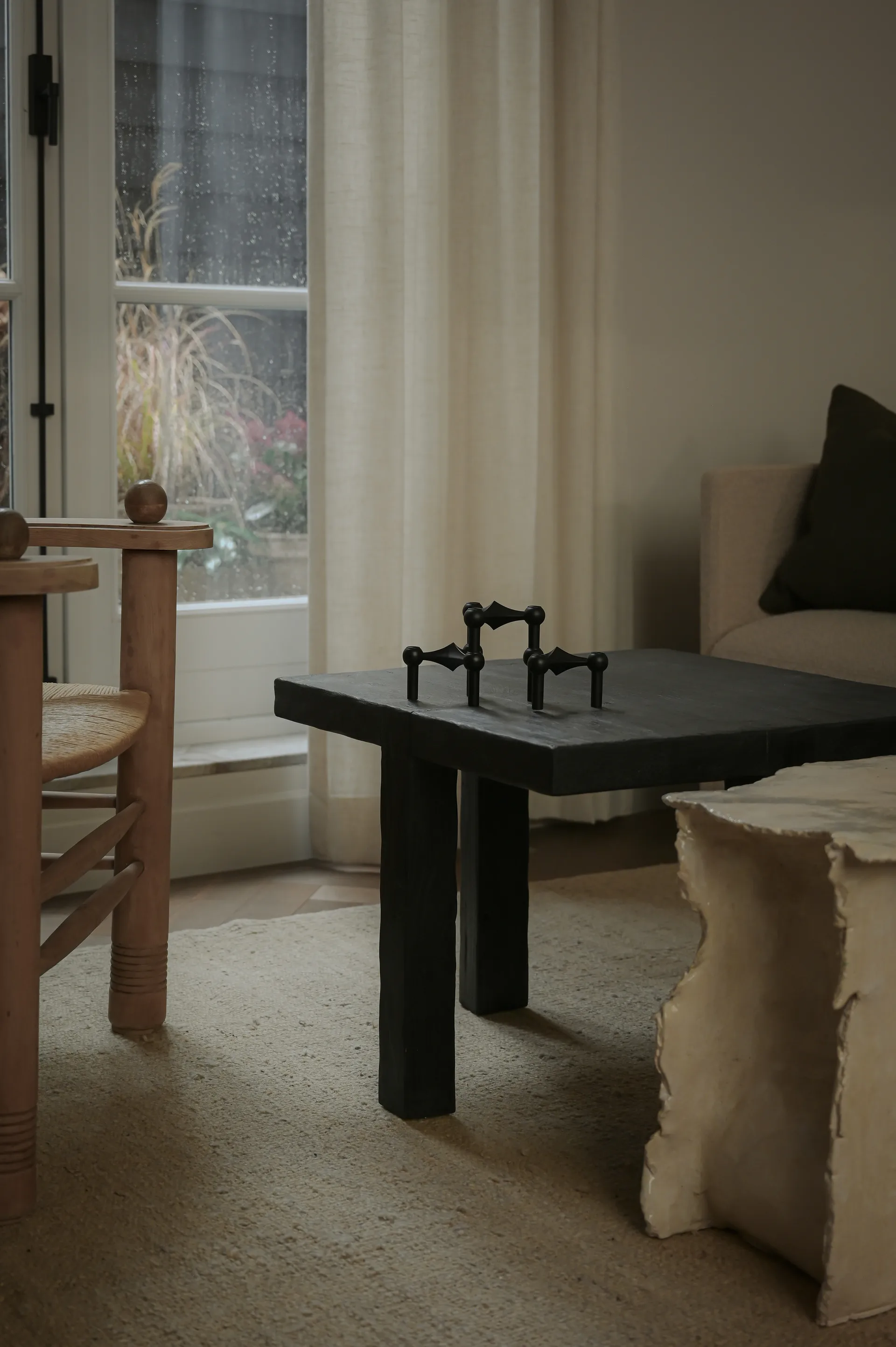 3 Candelabros STOFF Nagel, negro STOFF Nagel