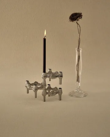 3 Candelabros STOFF Nagel Quist - Cromo cepillado - STOFF Nagel