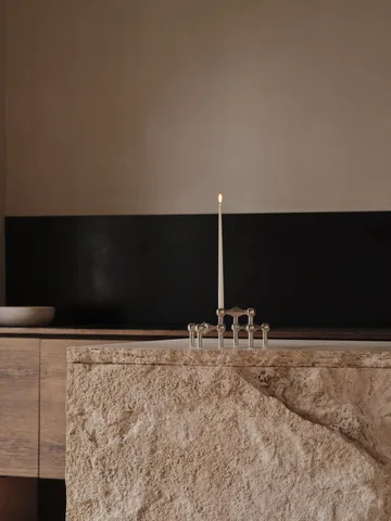 3 Candelabros STOFF Nagel + velas paquete de 12 - STOFF Nagel