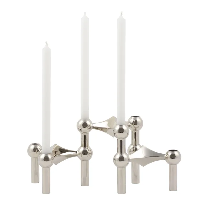 3 Candelabros STOFF Nagel + velas paquete de 12 - STOFF Nagel