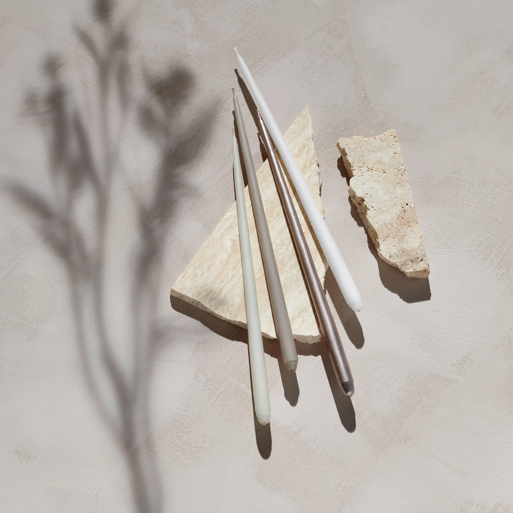 6 Velas cónicas STOFF Nagel de ester & erik, Champagne STOFF Nagel