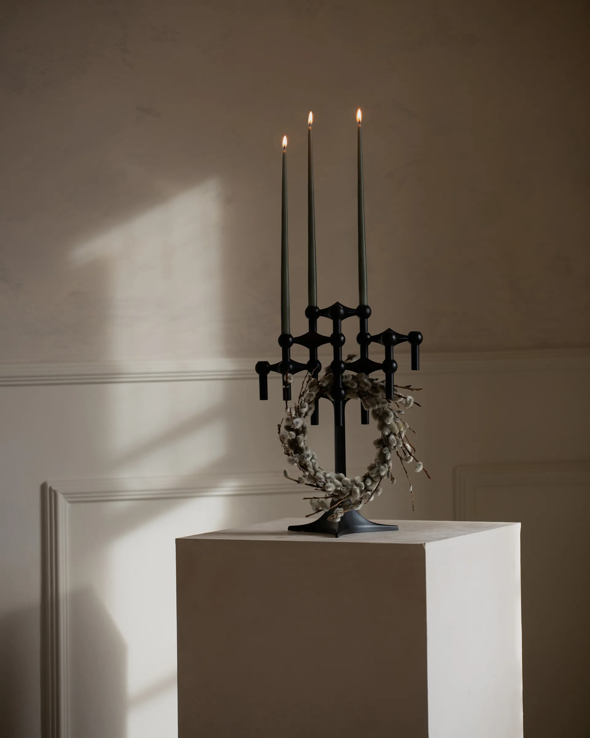 6 Velas cónicas STOFF Nagel de ester & erik, Dusty green STOFF Nagel