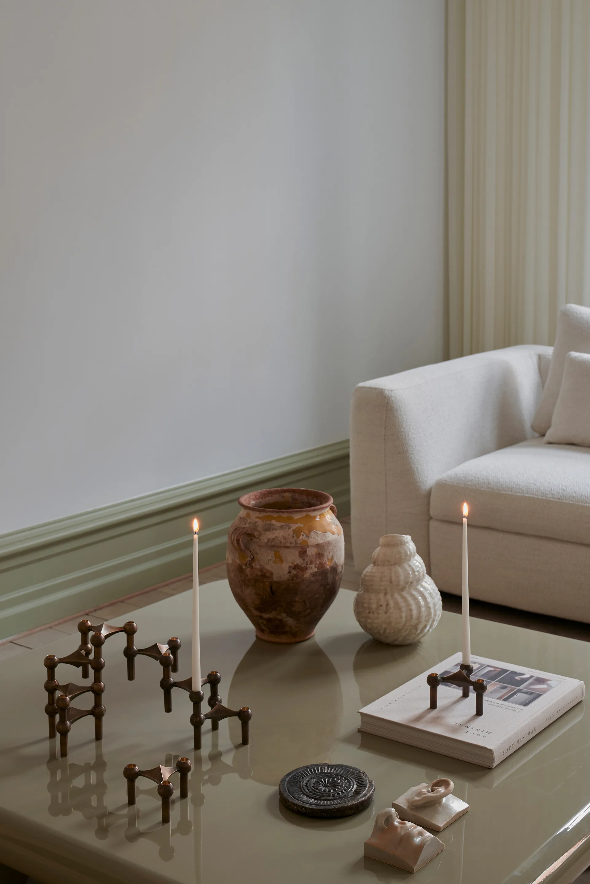 6 Velas cónicas STOFF Nagel de ester & erik, Off-white STOFF Nagel