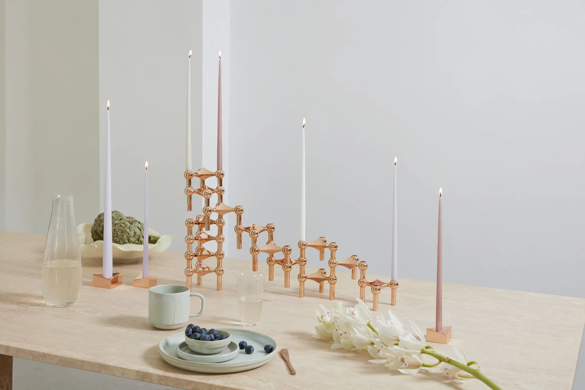 6 Velas cónicas STOFF Nagel de ester & erik, Soft rose STOFF Nagel