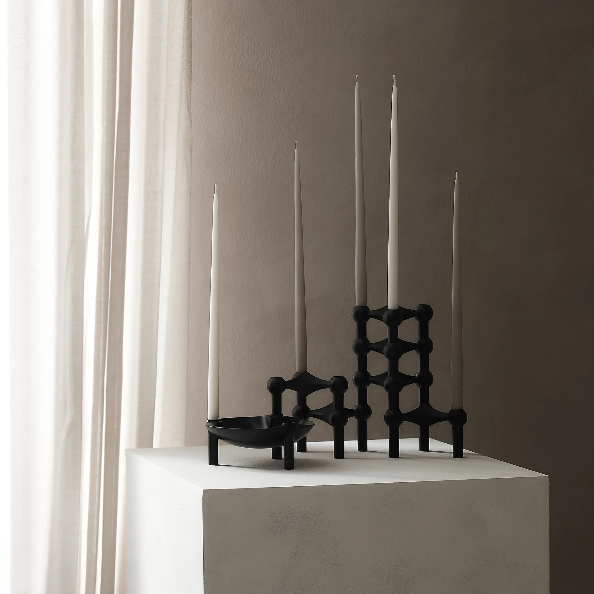 6 Velas cónicas STOFF Nagel de ester & erik, Warm grey STOFF Nagel