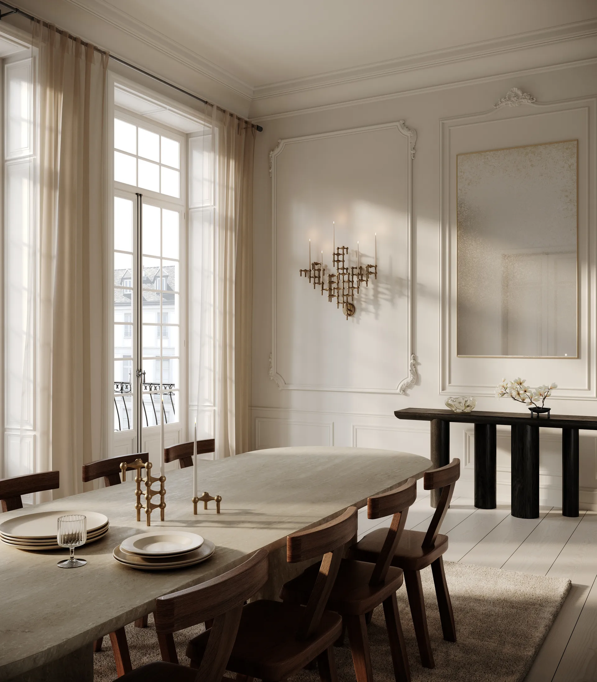 Candelabro de pared STOFF Nagel, Bronzed brass STOFF Nagel