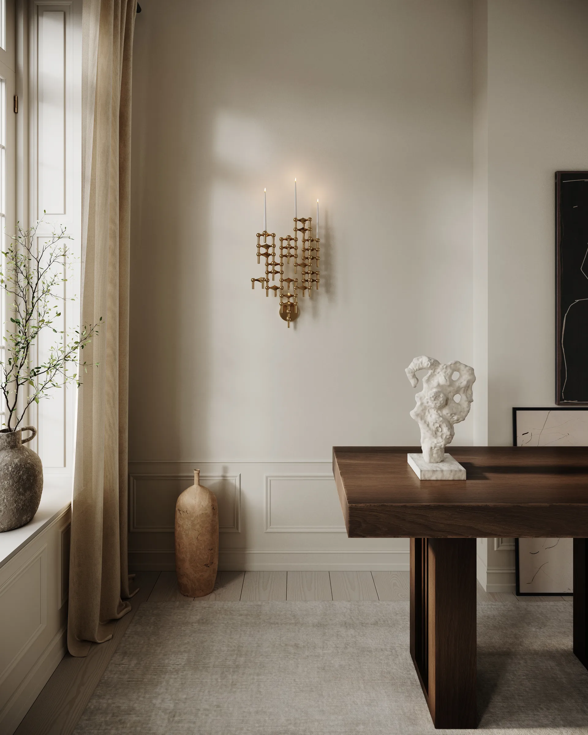 Candelabro de pared STOFF Nagel, Latón STOFF Nagel