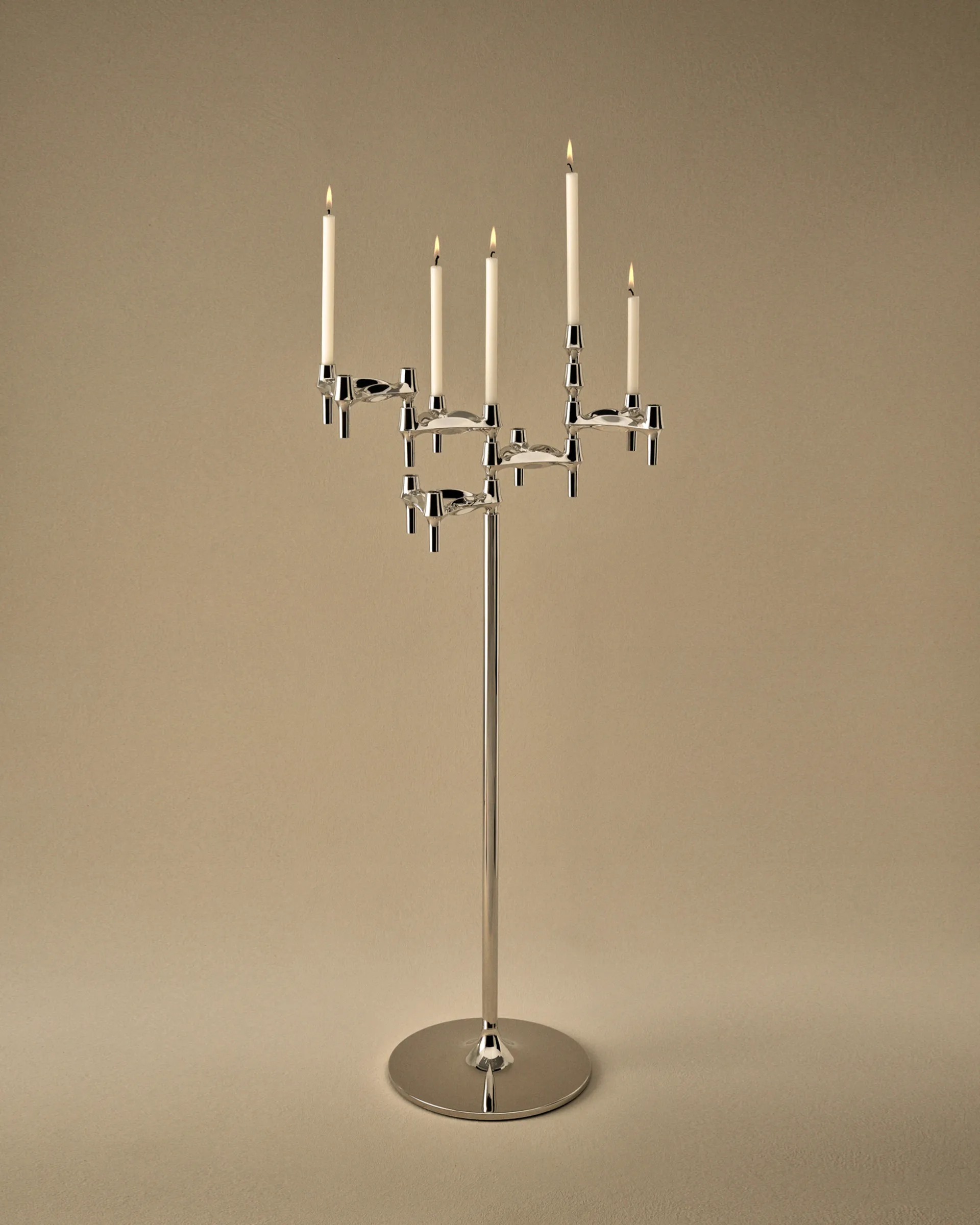 Candelabro de pie STOFF Nagel 70 cm, Chrome STOFF Nagel