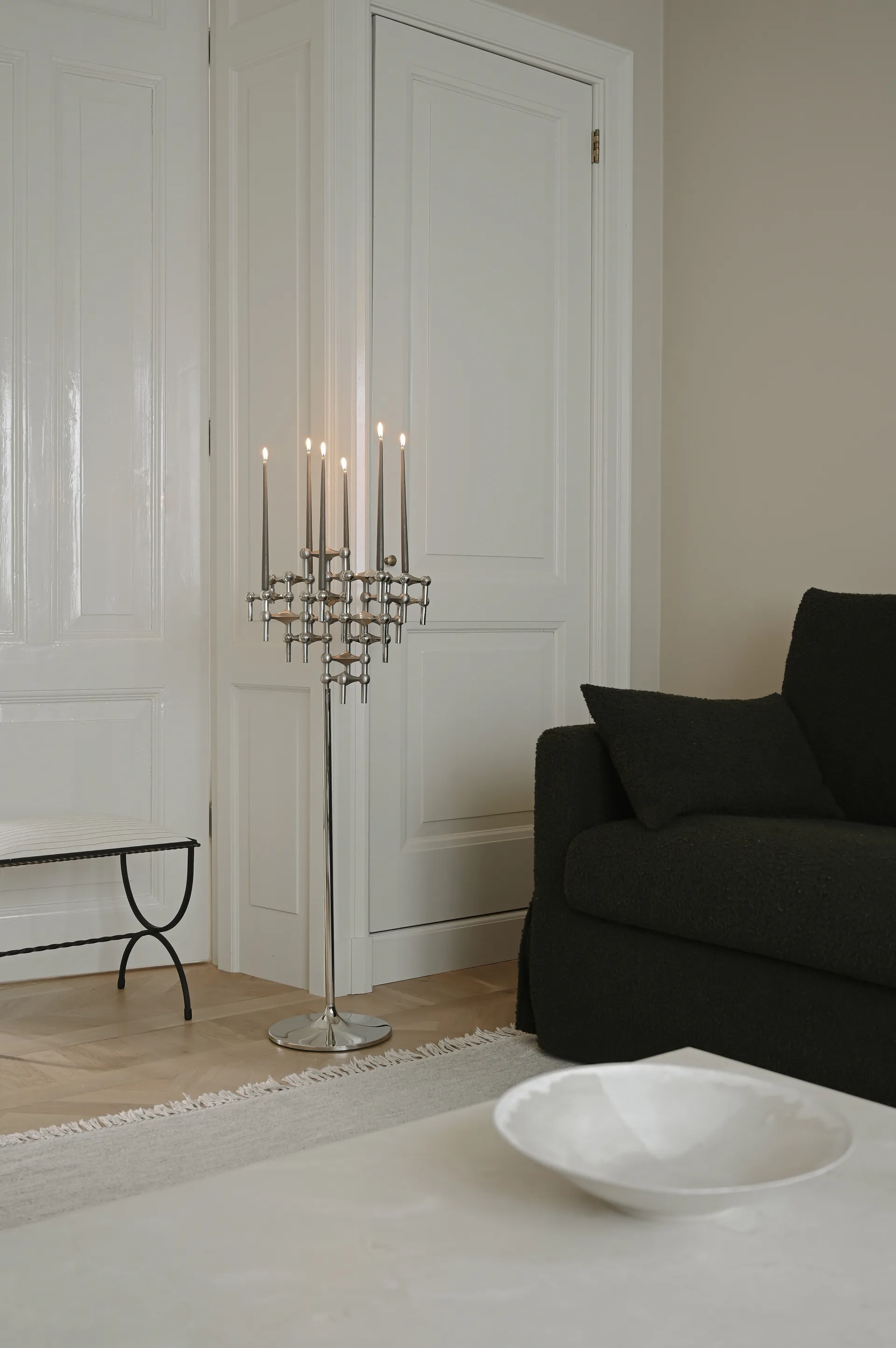 Candelabro de pie STOFF Nagel 70 cm, Chrome STOFF Nagel