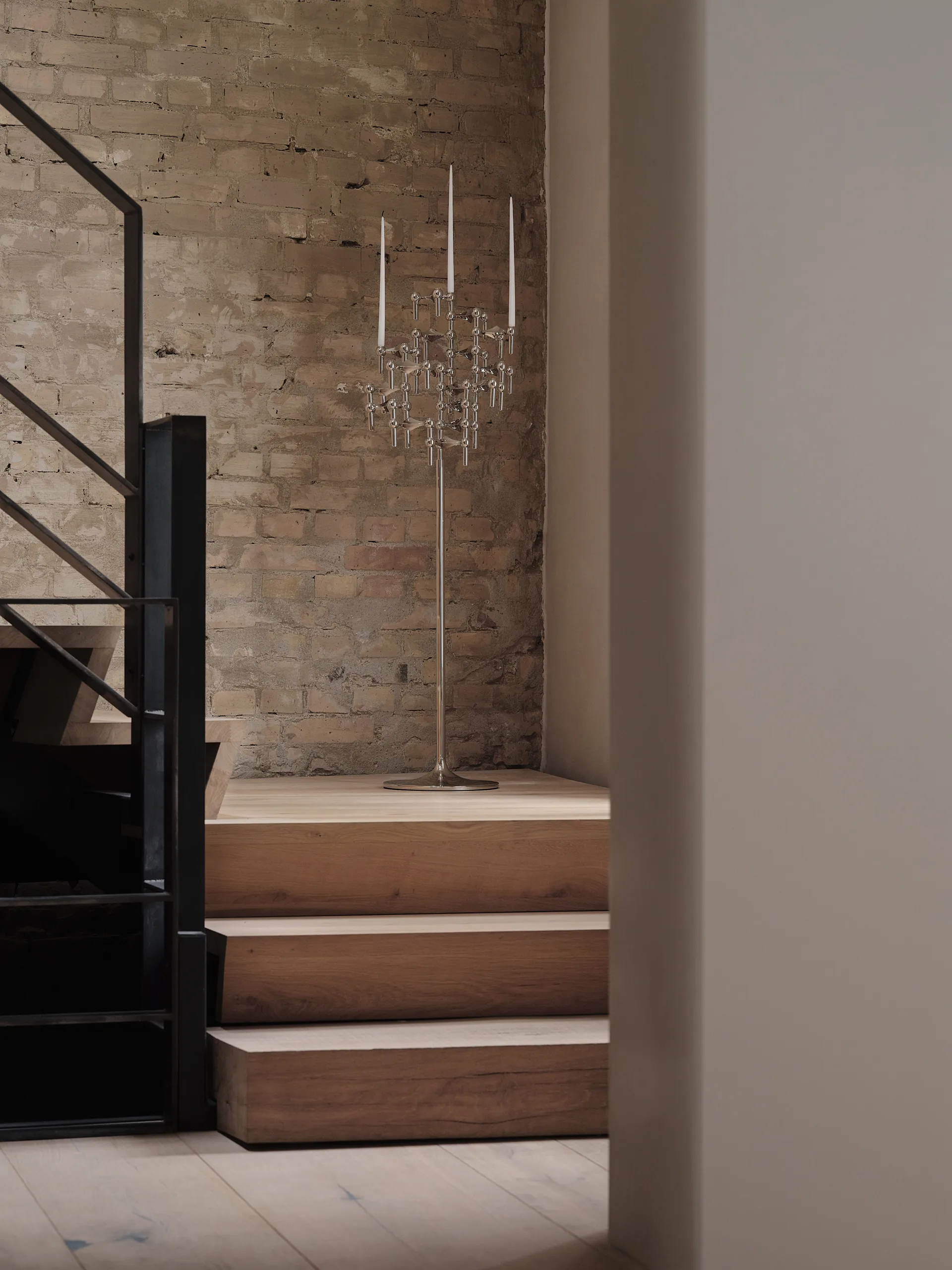 Candelabro de pie STOFF Nagel 70 cm, Chrome STOFF Nagel