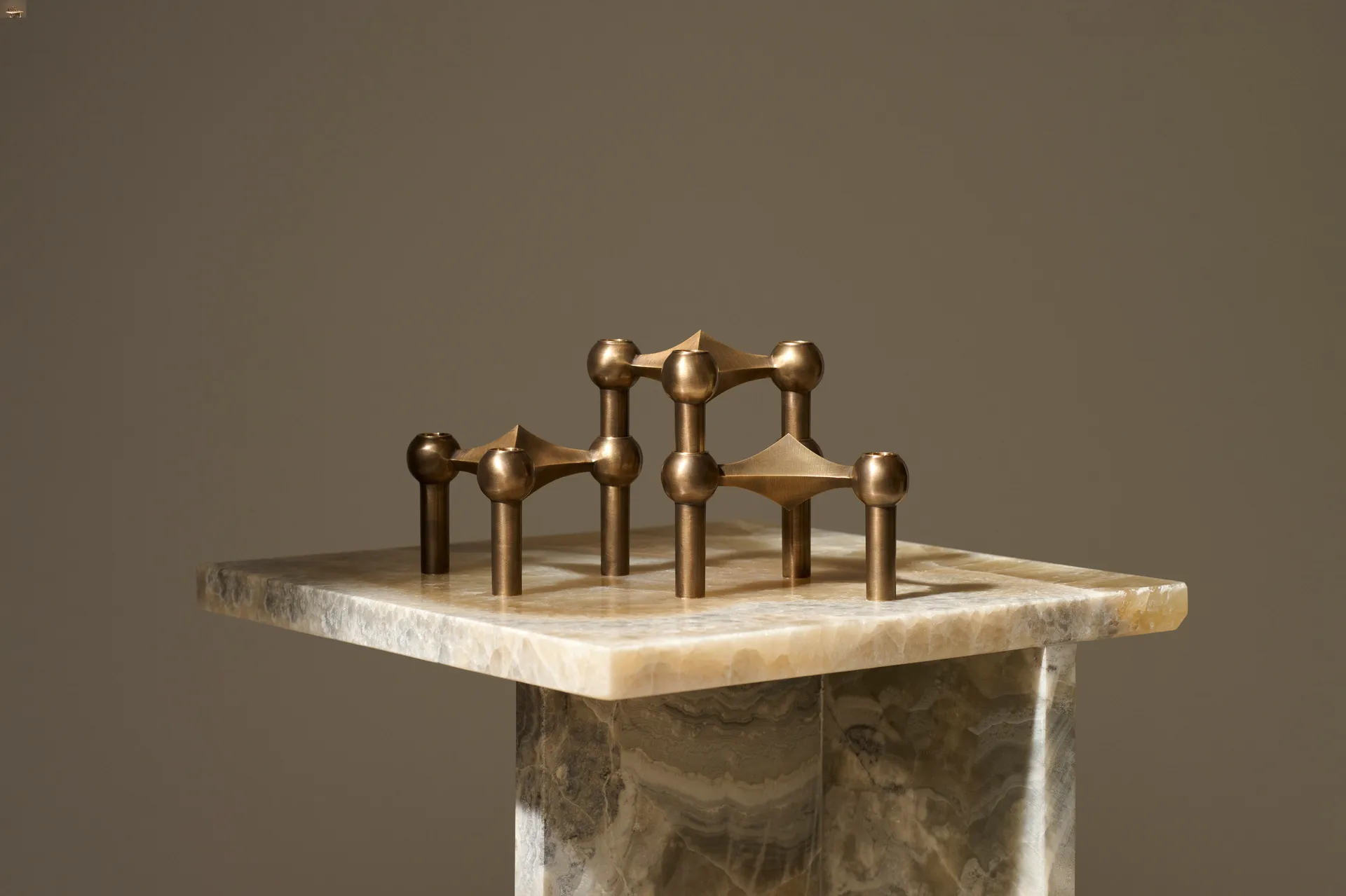 Candelabro Nagel, Bronzed brass STOFF Nagel