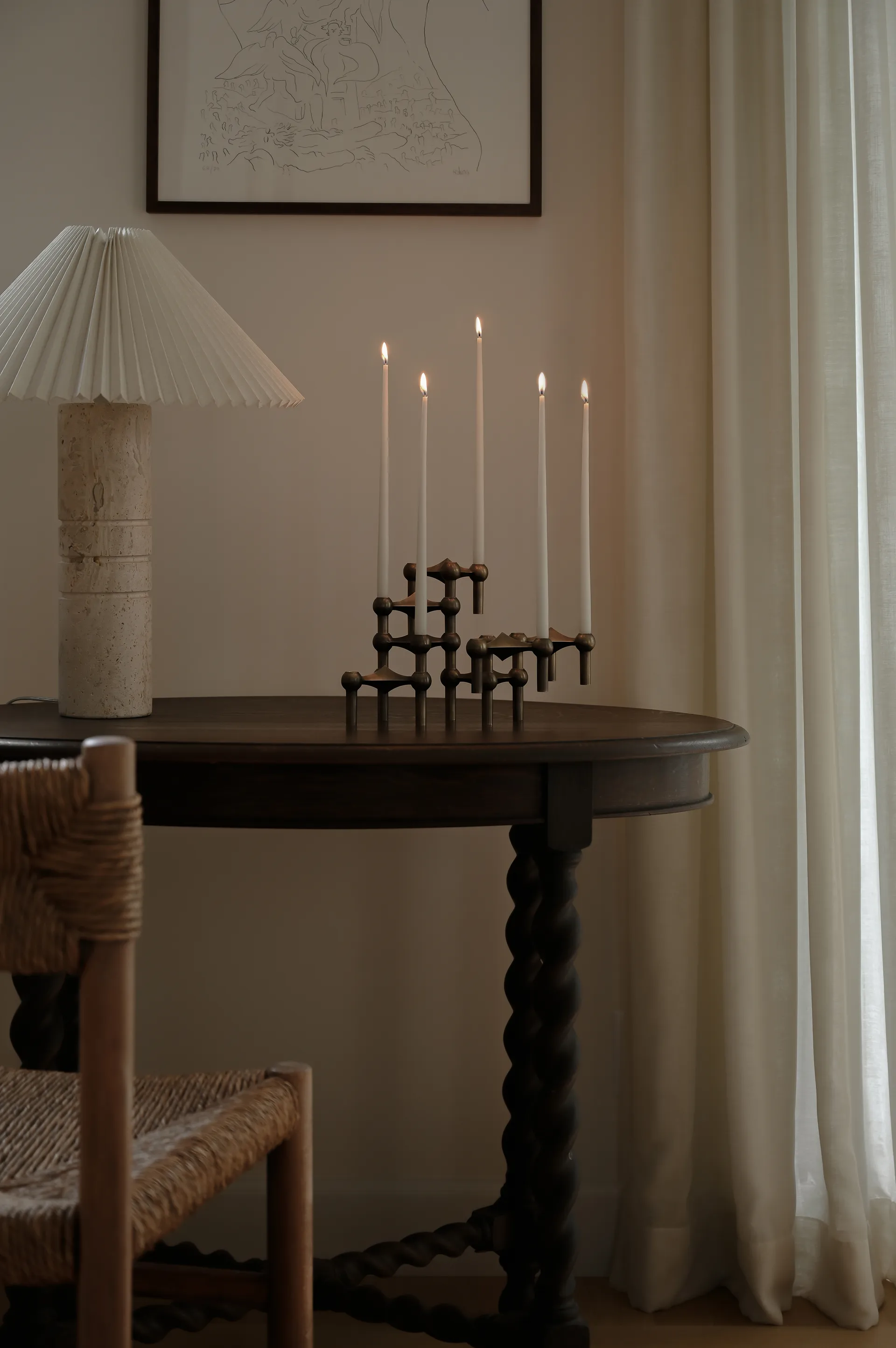 Candelabro Nagel, Bronzed brass STOFF Nagel