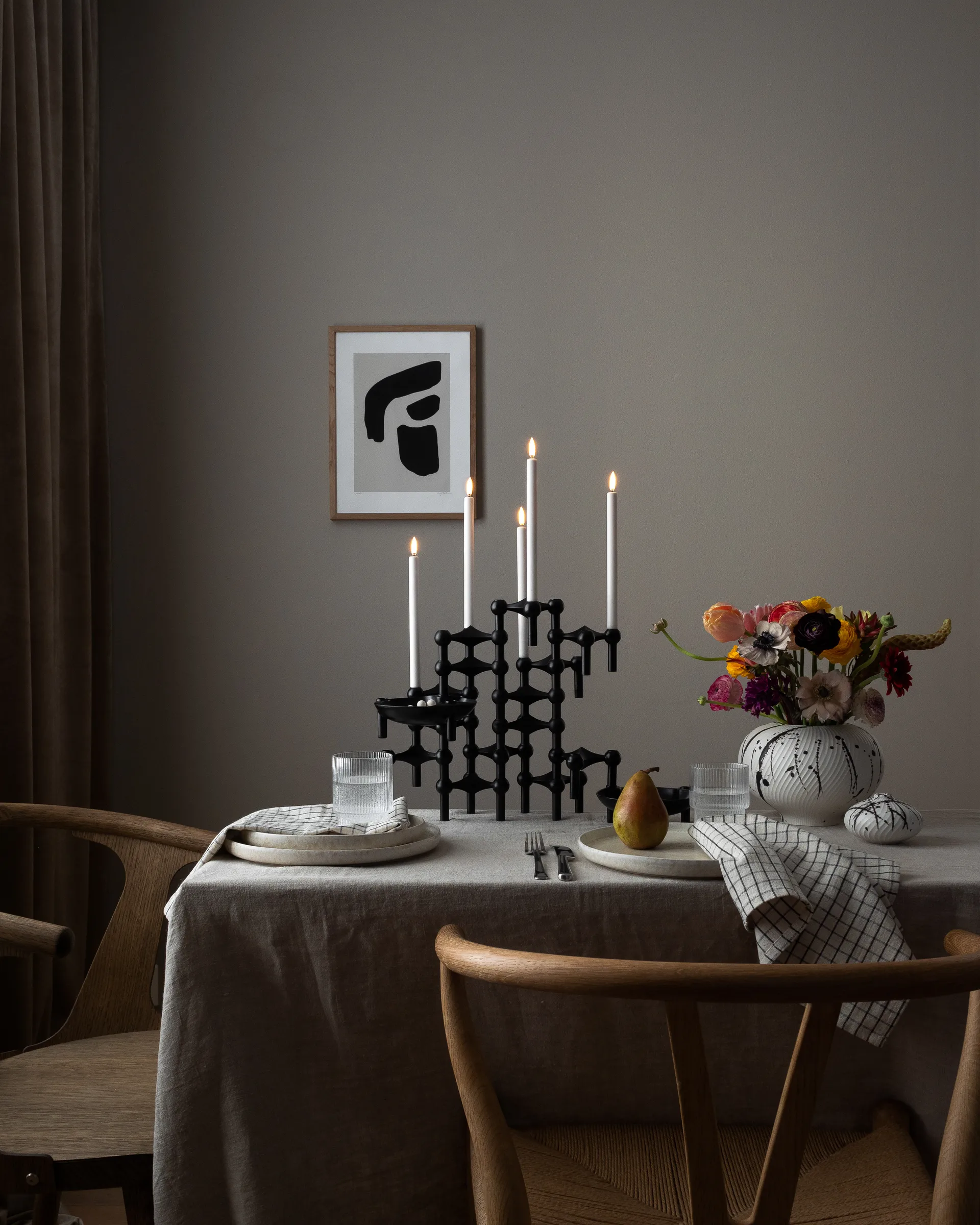 Candelabro Nagel, negro mate STOFF Nagel