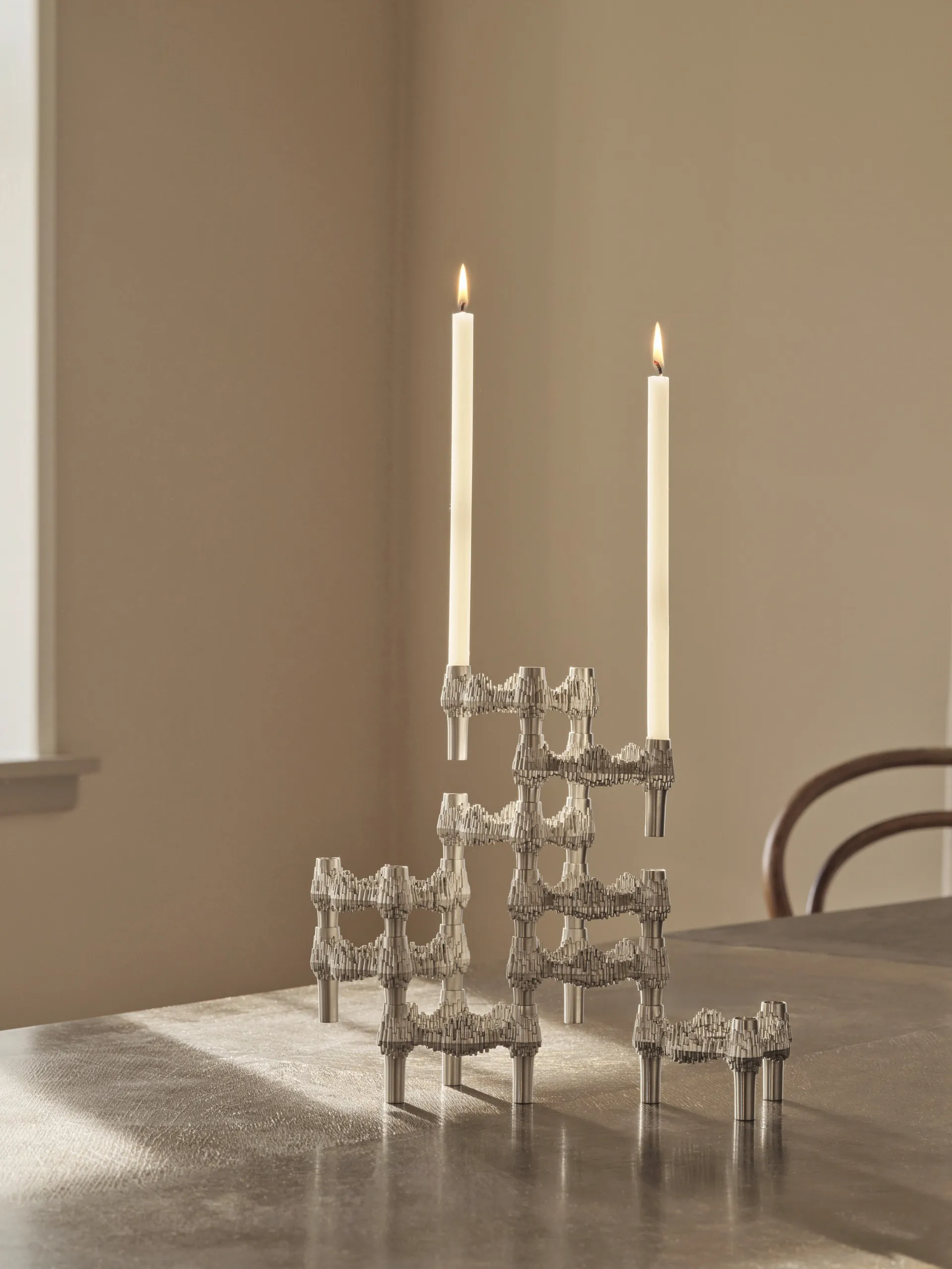 Candelabro STOFF Nagel Quist, Cromo cepillado STOFF Nagel