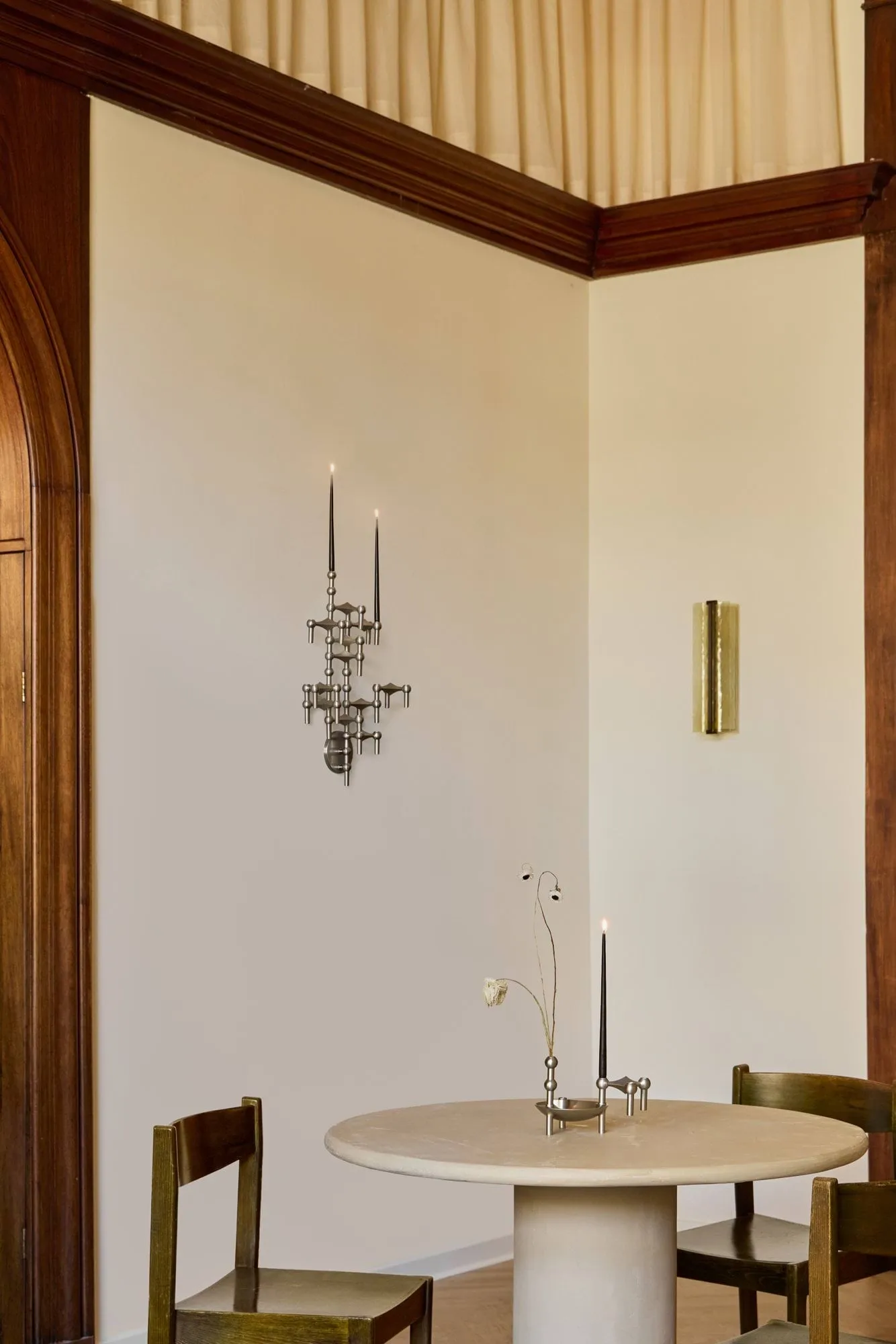 Portavelas de pared STOFF Nagel, Cromo cepillado STOFF Nagel