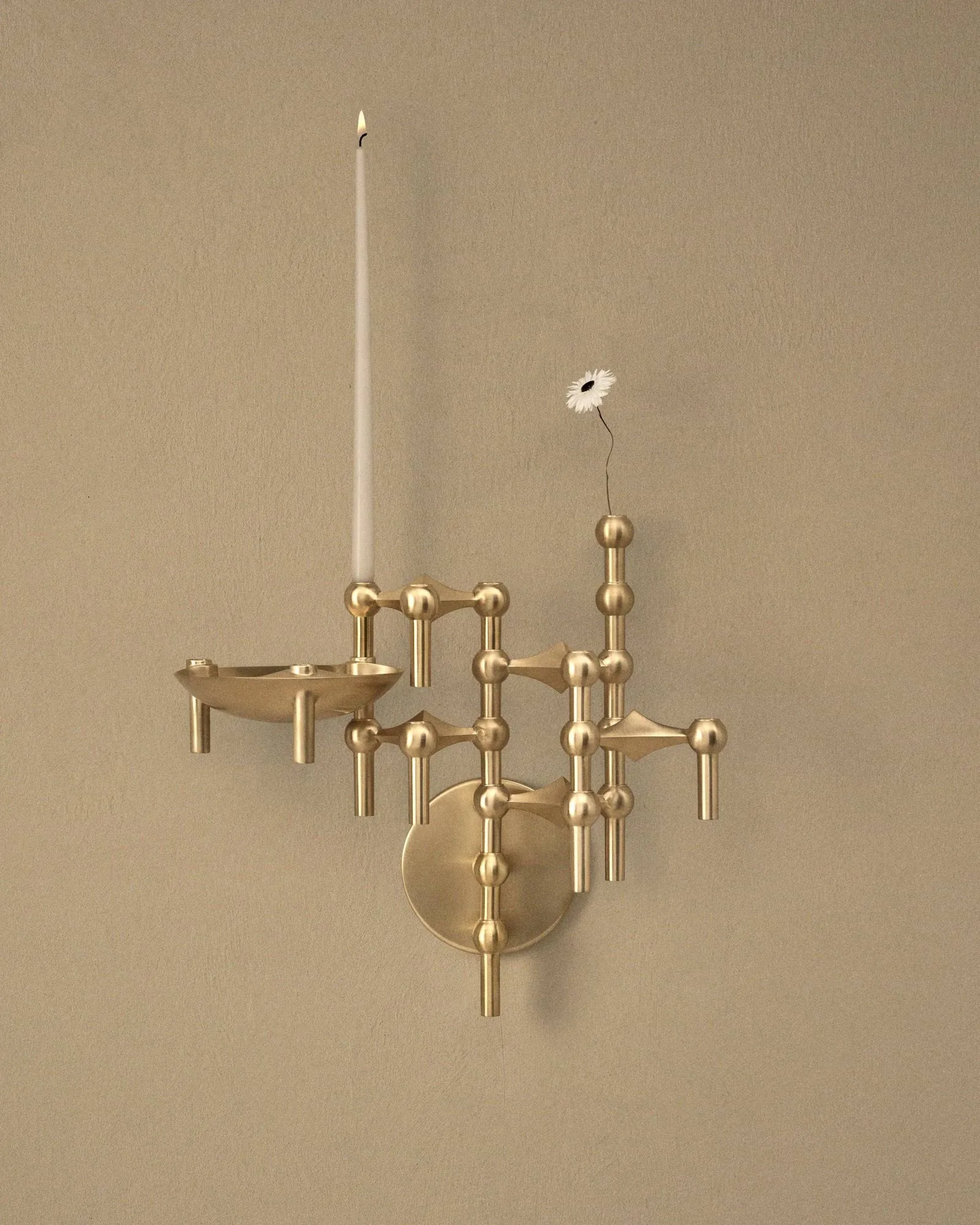Portavelas de pared STOFF Nagel, Latón cepillado STOFF Nagel