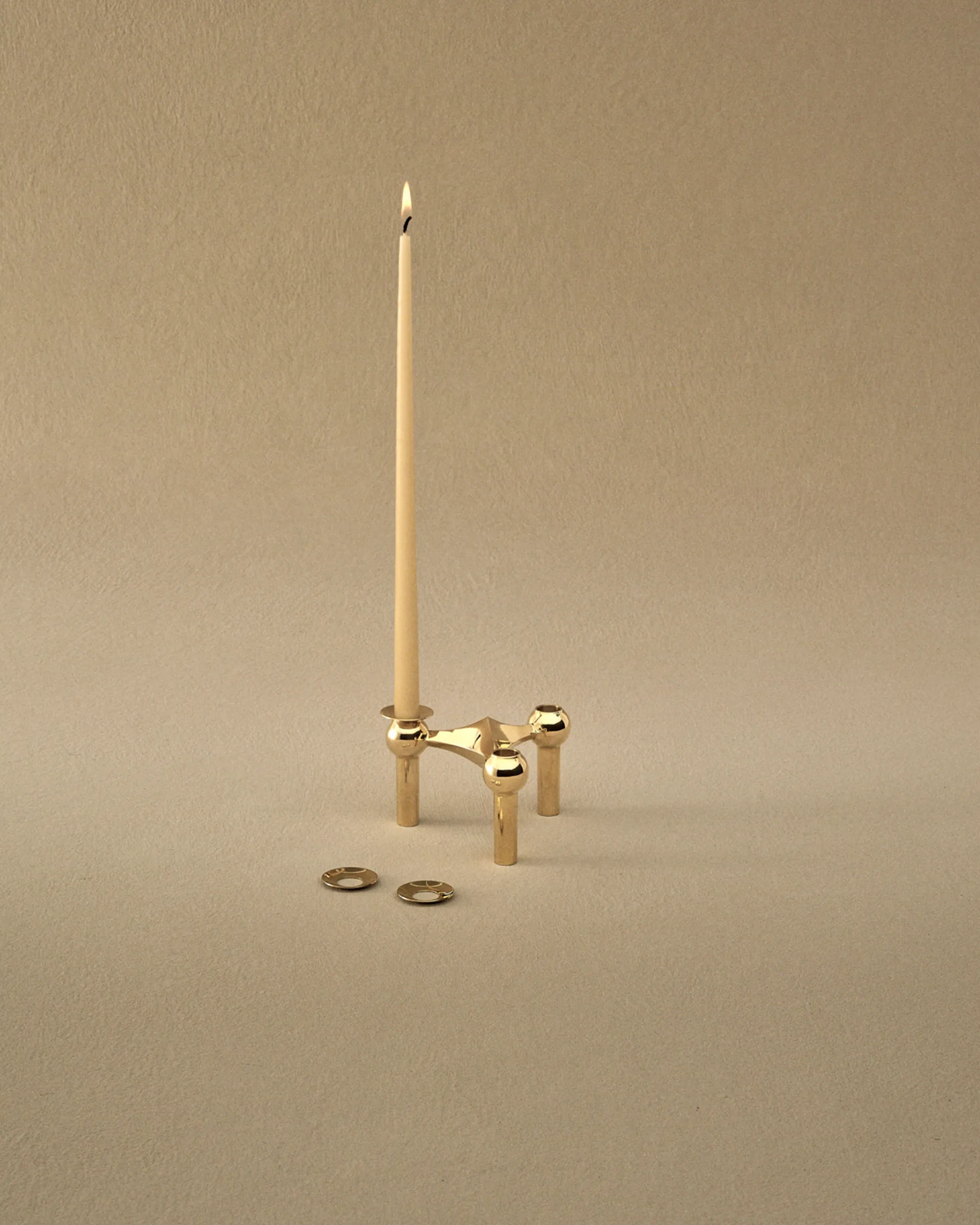 Protectores de vela STOFF Nagel 3-pack, Latón cepillado STOFF Nagel