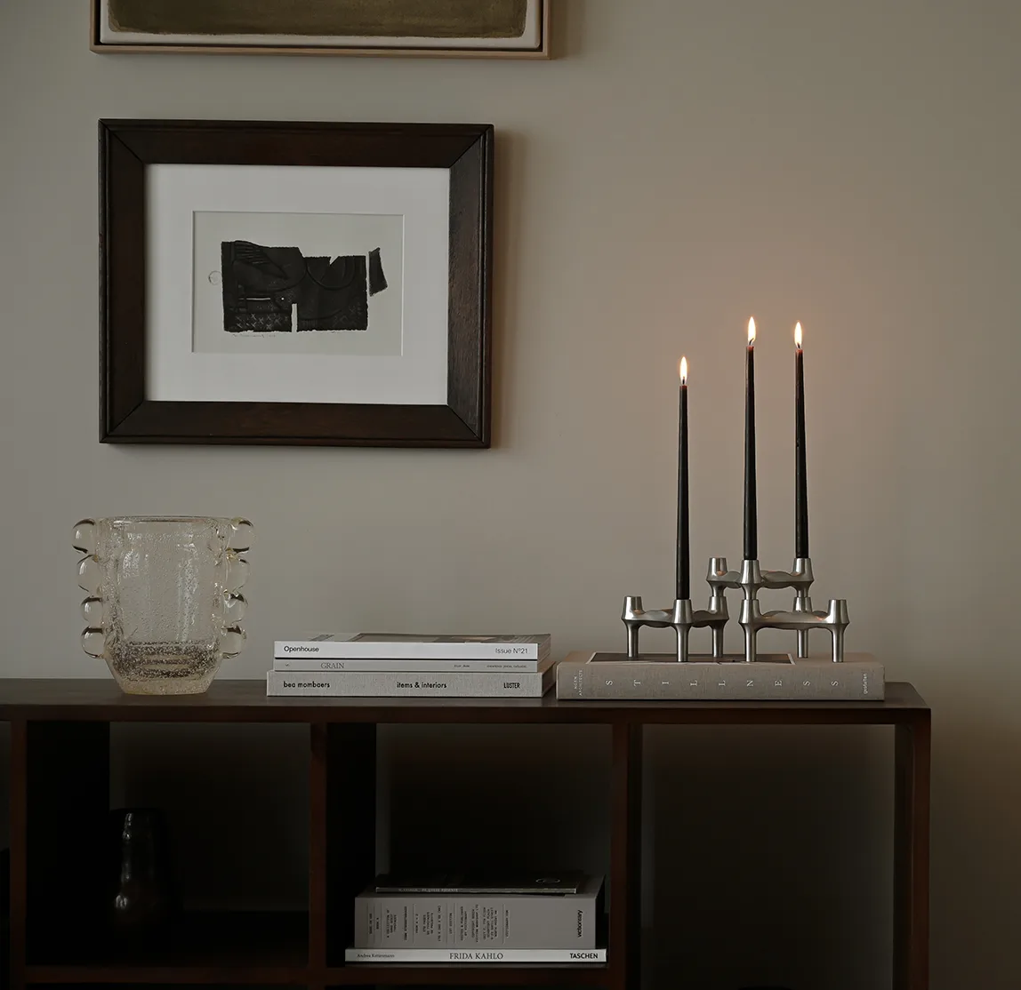 Set de 3 candelabros STOFF Nagel BMF, Cromo cepillado STOFF Nagel