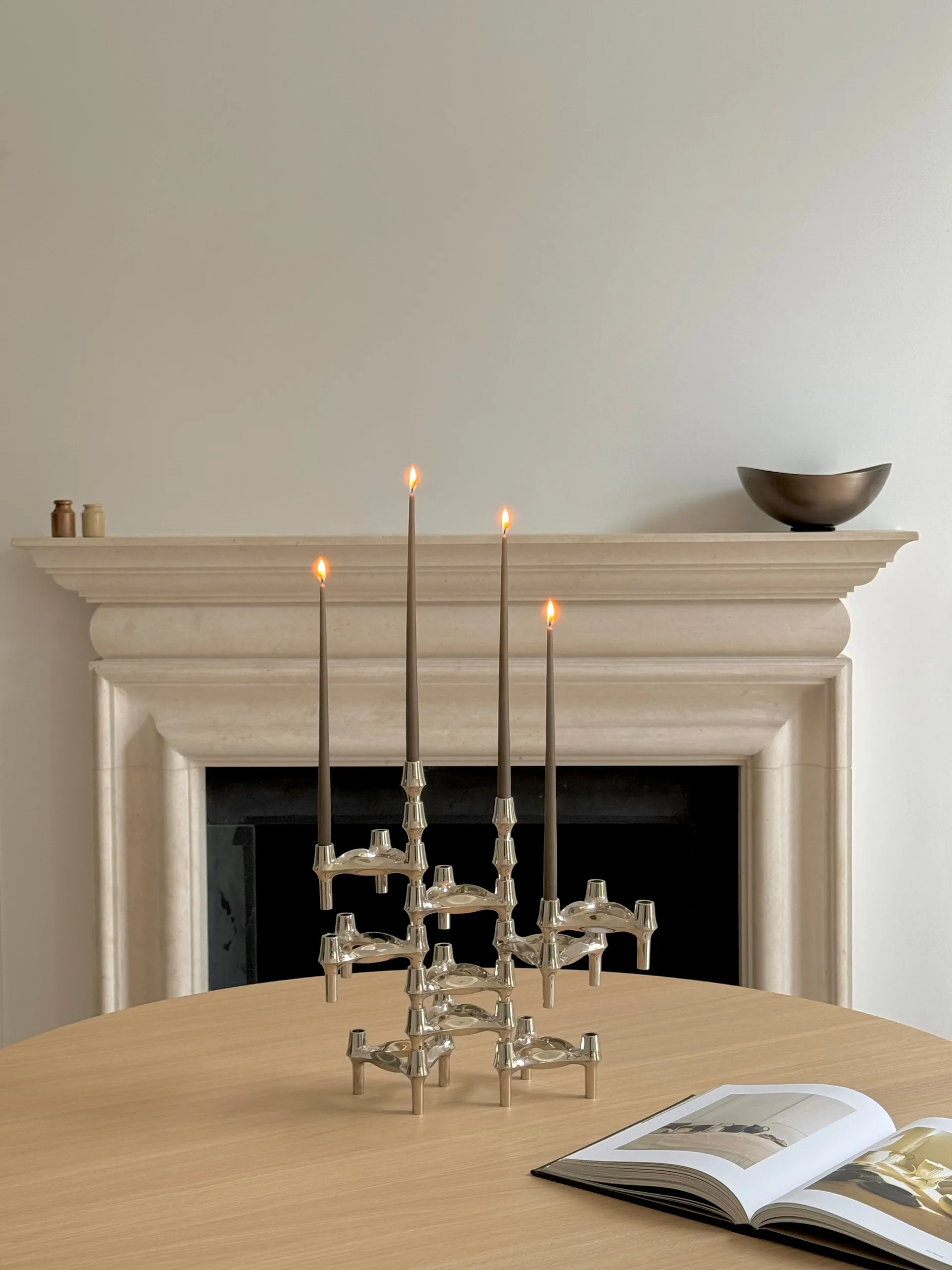 Set de 3 candelabros STOFF Nagel BMF, cromo STOFF Nagel