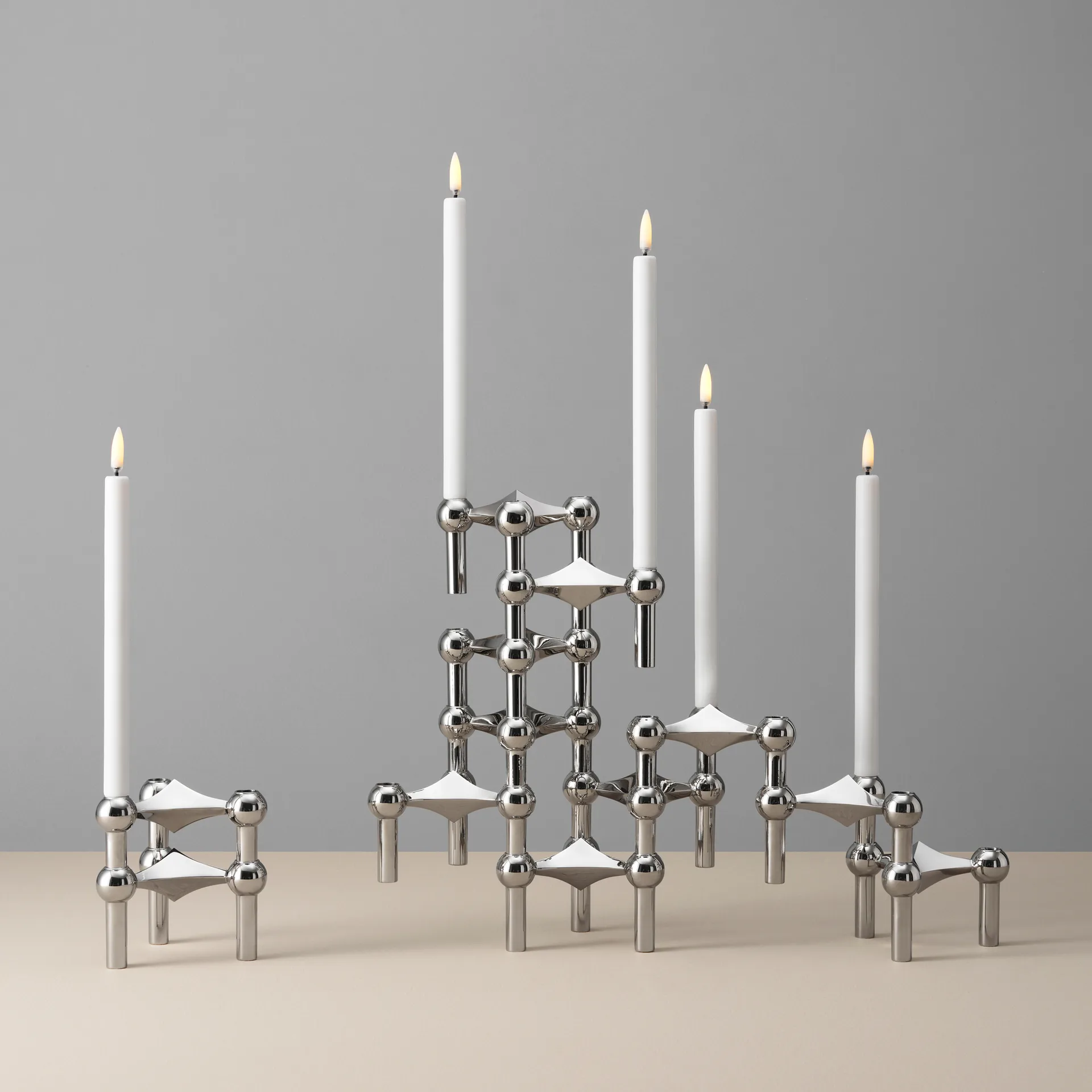 Set de 2 Velas LED STOFF Uyuni Lighting, blanco STOFF