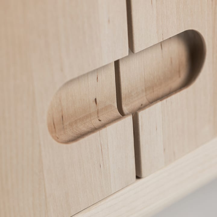 Aparador Prio bajo, Abedul aceitado blanco, puerta de madera Stolab