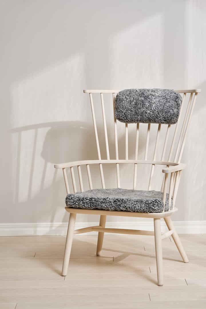 Cojín para sillón Henriette & almohada cervical Aceite blanco-Scand. grey Stolab