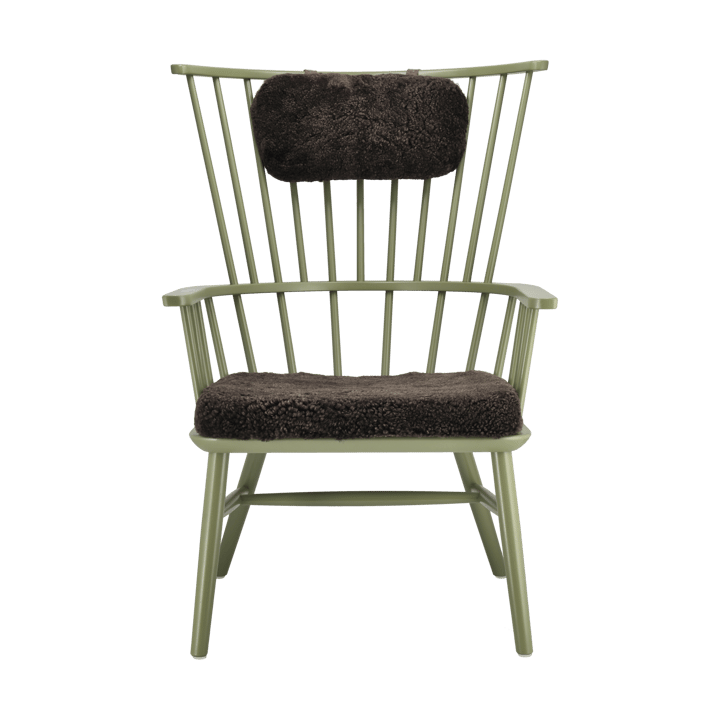 Cojín para sillón Henriette & almohada cervical Verde oliva-Espresso - undefined - Stolab