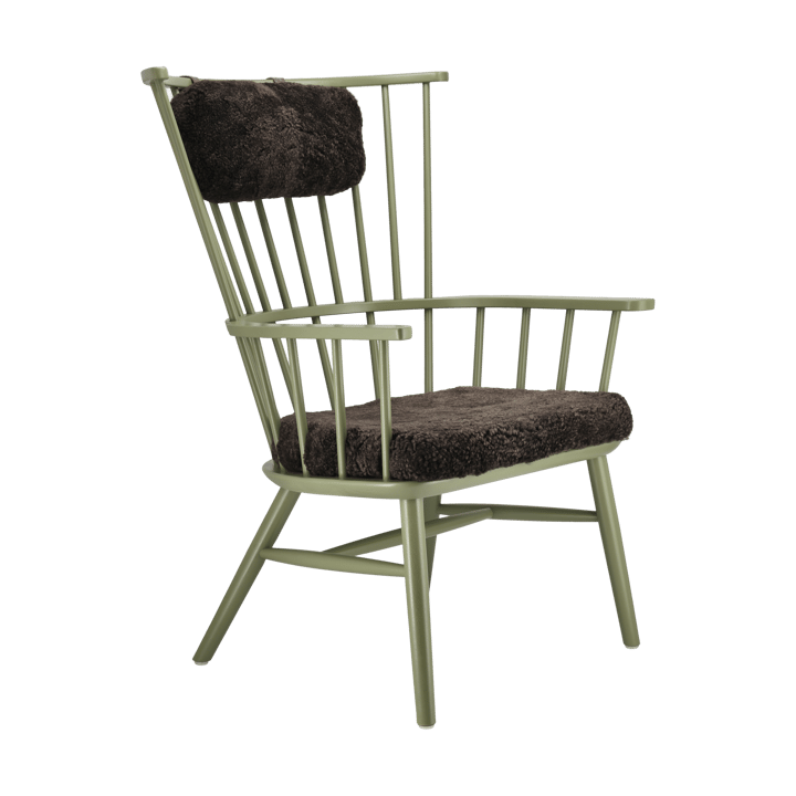 Cojín para sillón Henriette & almohada cervical Verde oliva-Espresso Stolab