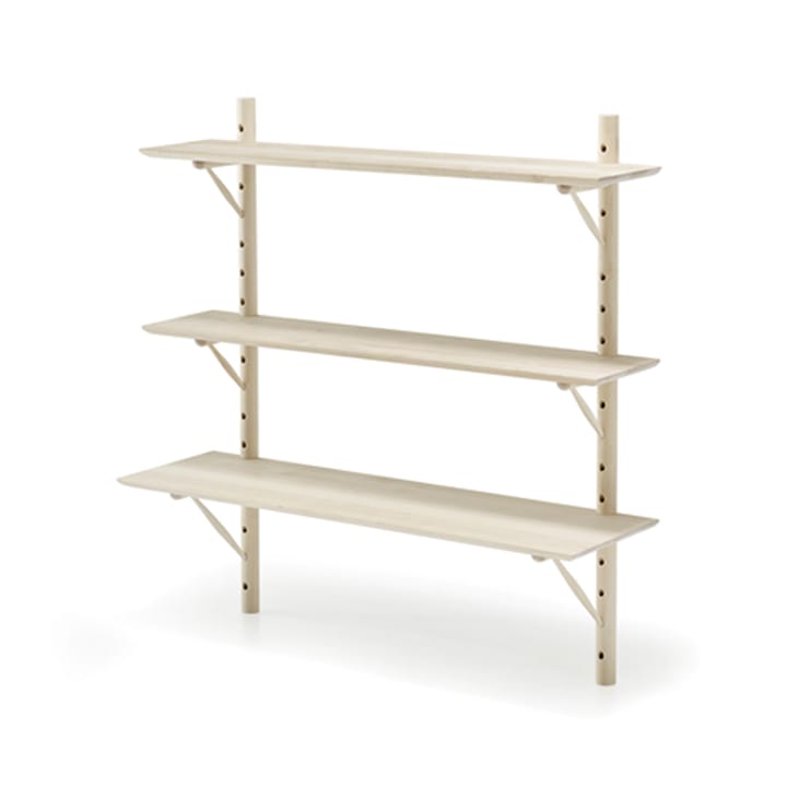 Estantería de pared Ikon, Abedul claro lacado mate, fondo 21cm Stolab