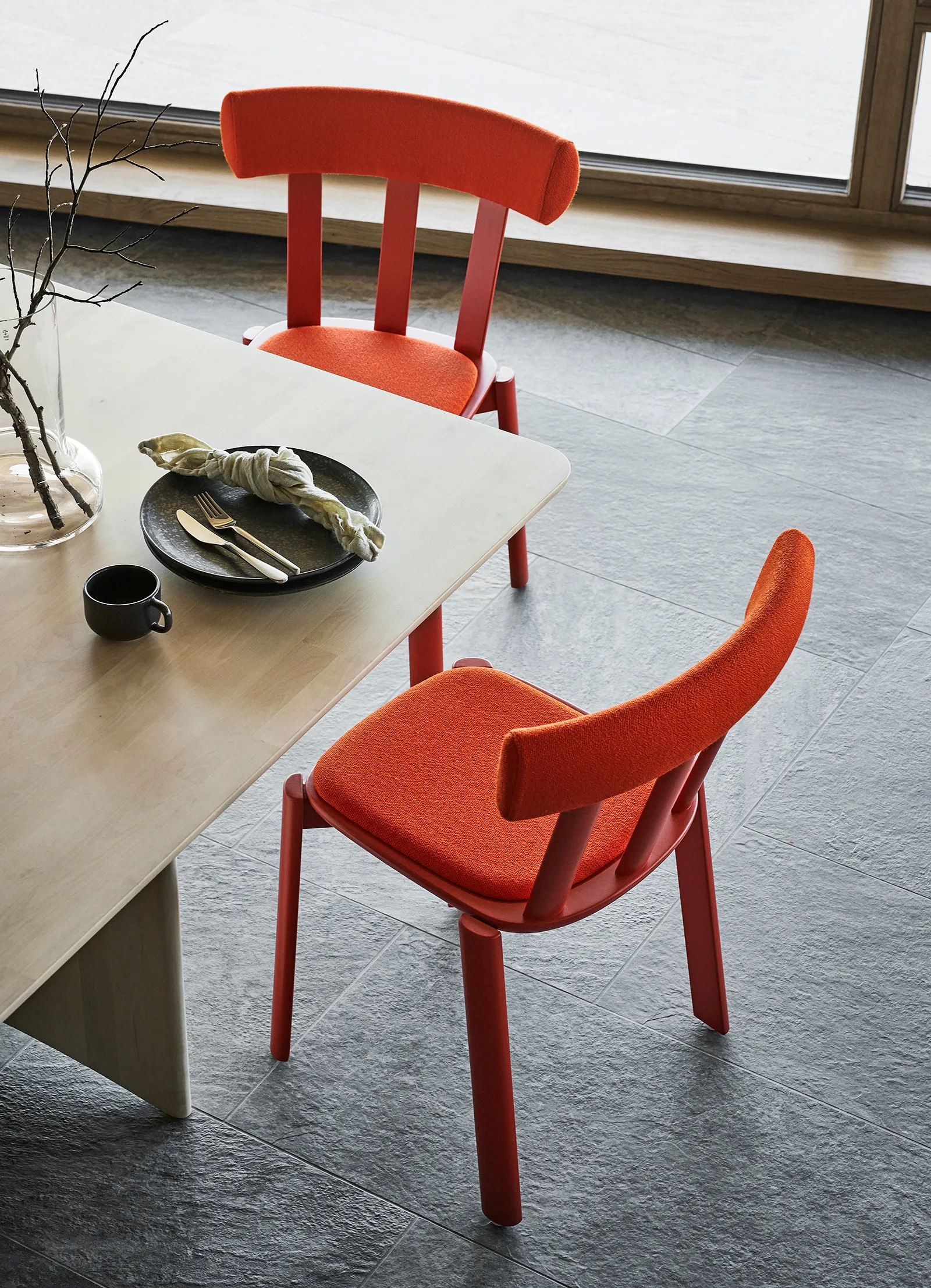 Mesa Alt 320x110 cm abedul, Barniz mate claro Stolab