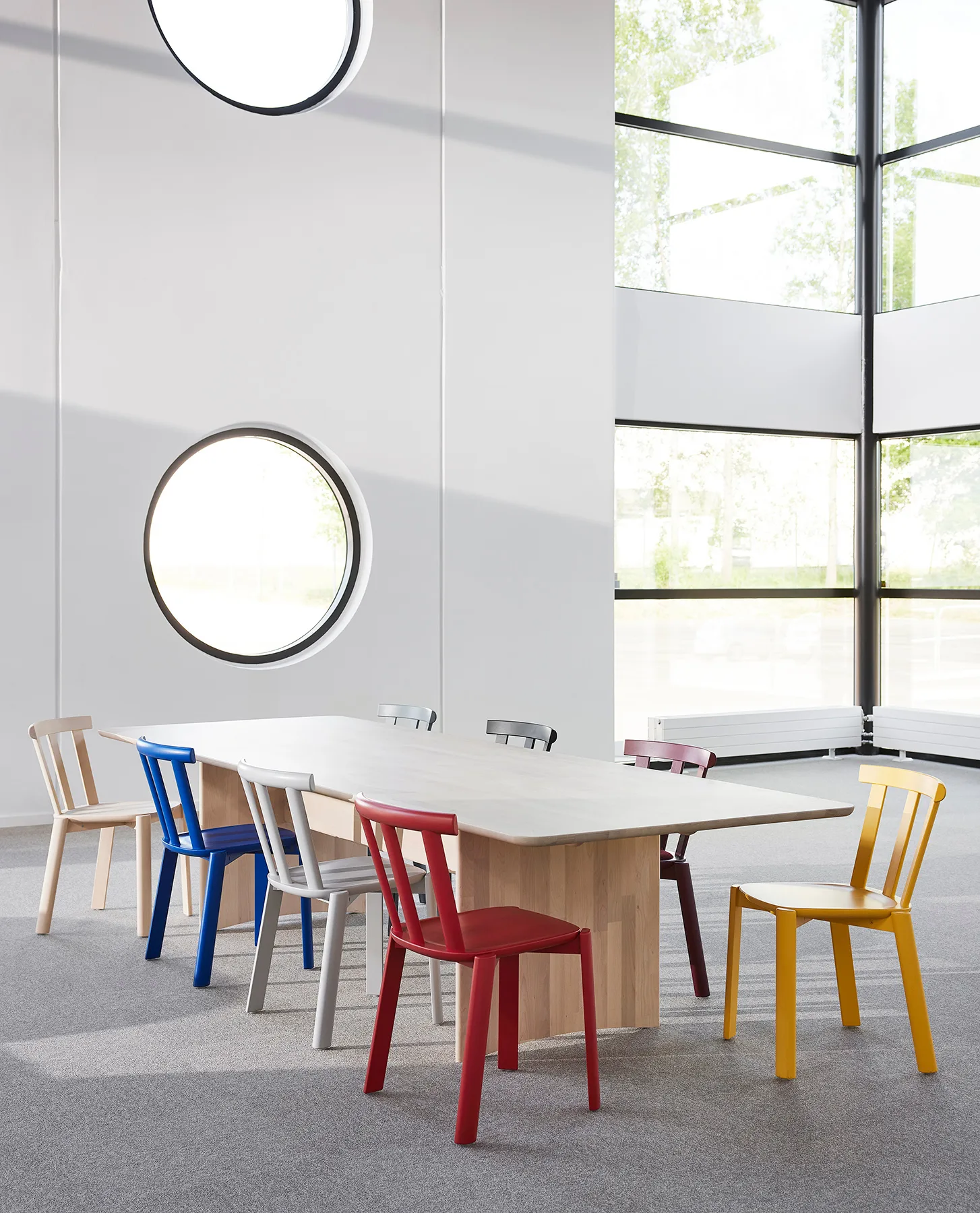 Mesa Alt 90x320 cm abedul, Barniz mate claro Stolab