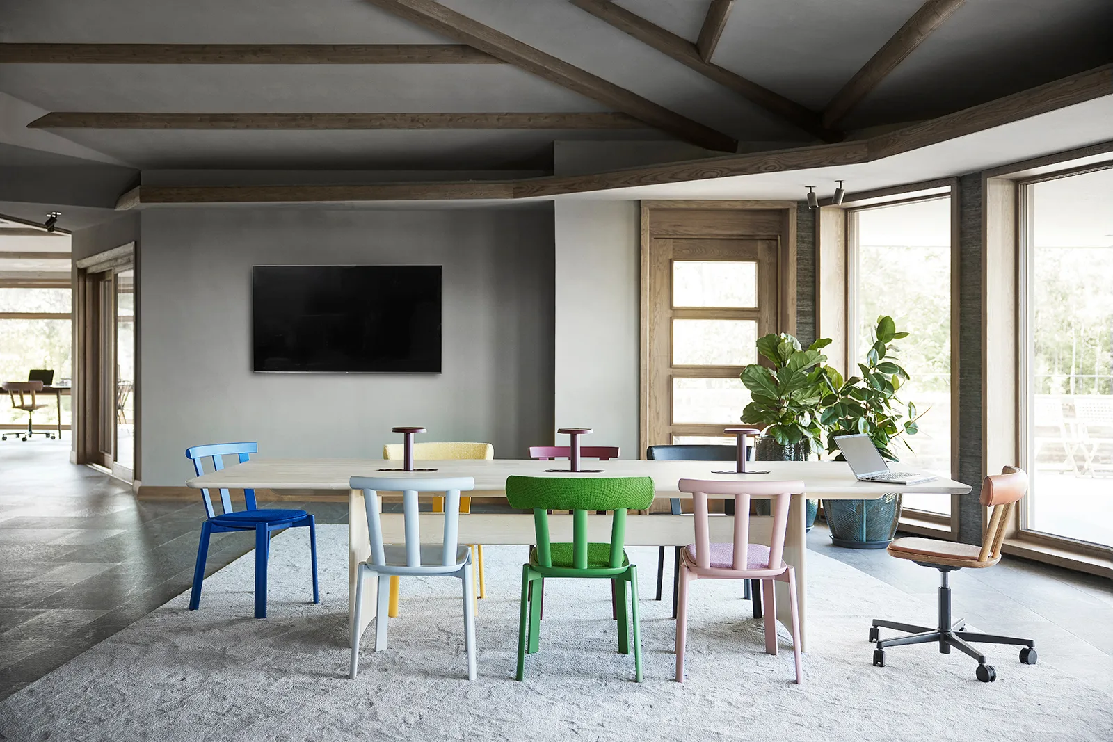 Mesa Alt 90x320 cm abedul, Barniz mate claro Stolab