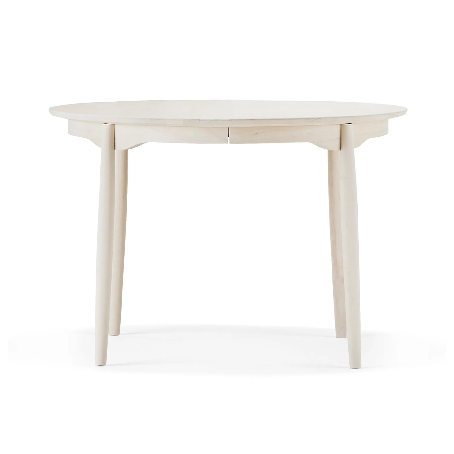 Mesa Carl Ø115, extensible, Abedul aceitado blanco Stolab
